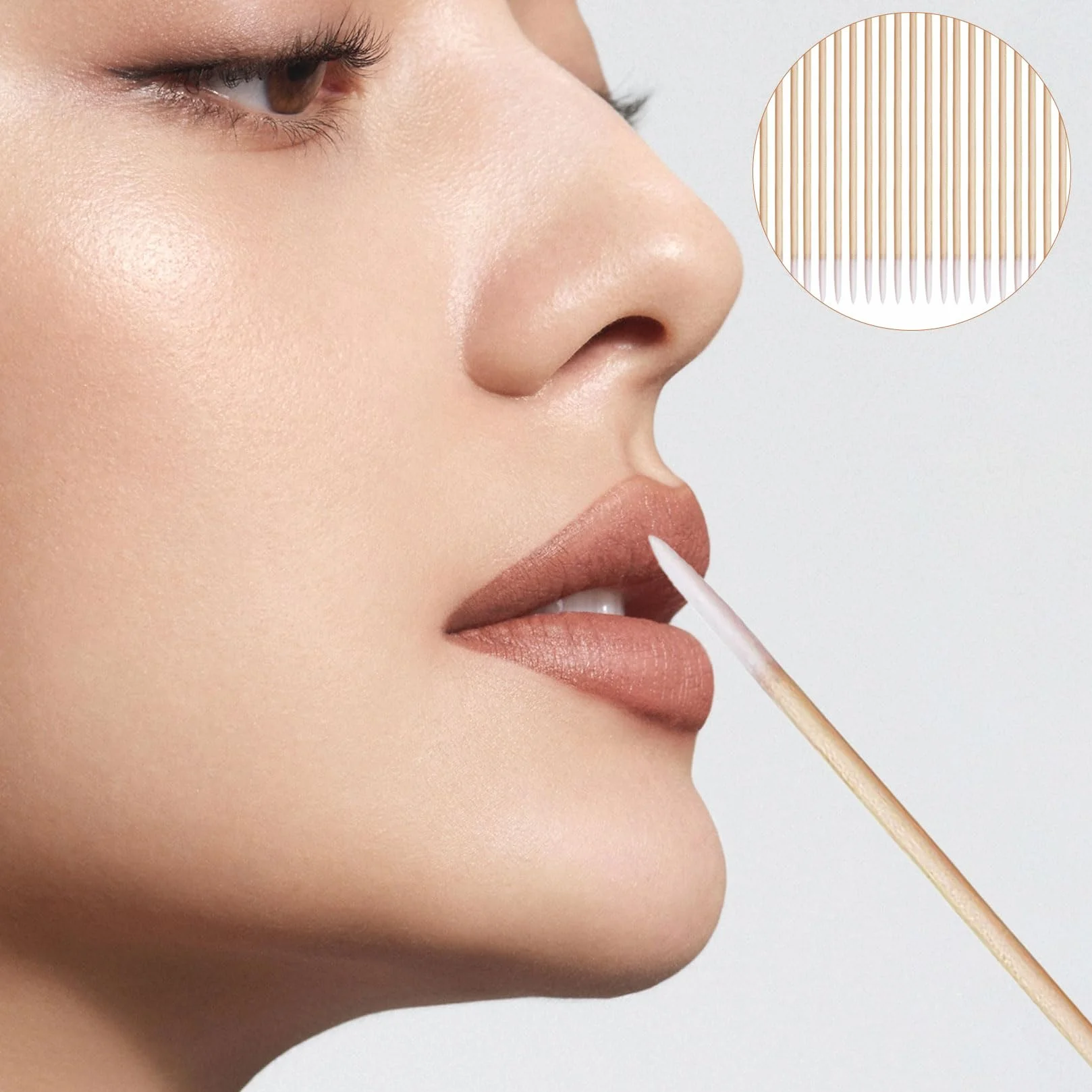 Microblading 1000 sztuk patyczków higienicznych z końcówką, aplikatory z precyzyjną końcówką, pałeczki do czyszczenia, drewniane patyczki do tatuażu, makijażu, przedłużania rzęs (10 cm)