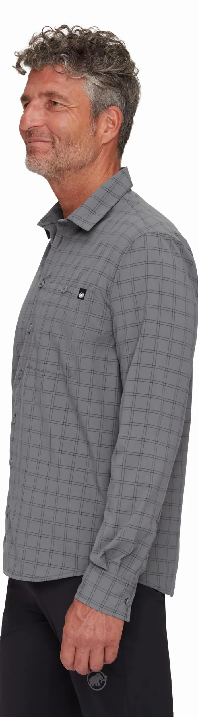 Mammut Lenni Longsleeve Shirt Men – Koszula Trekkingowa Męska | Długi Rękaw, Ochrona UV, Szybkoschnąca i Oddychająca | Rozmiar XL, Stalowy-czarny