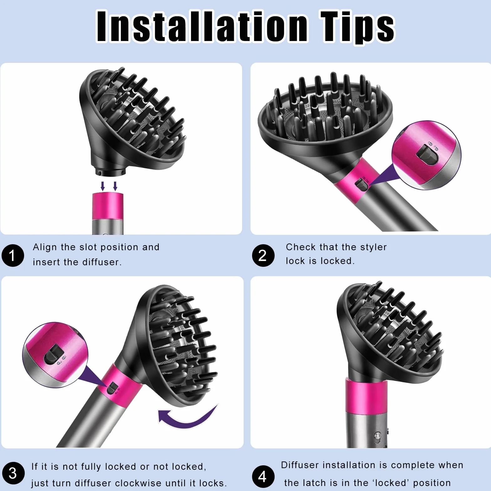 Ulepszona nasadka dyfuzora do Dyson Airwrap Styler HS01 HS03 HS05, przekształcająca stylizator powietrza w suszarkę do włosów