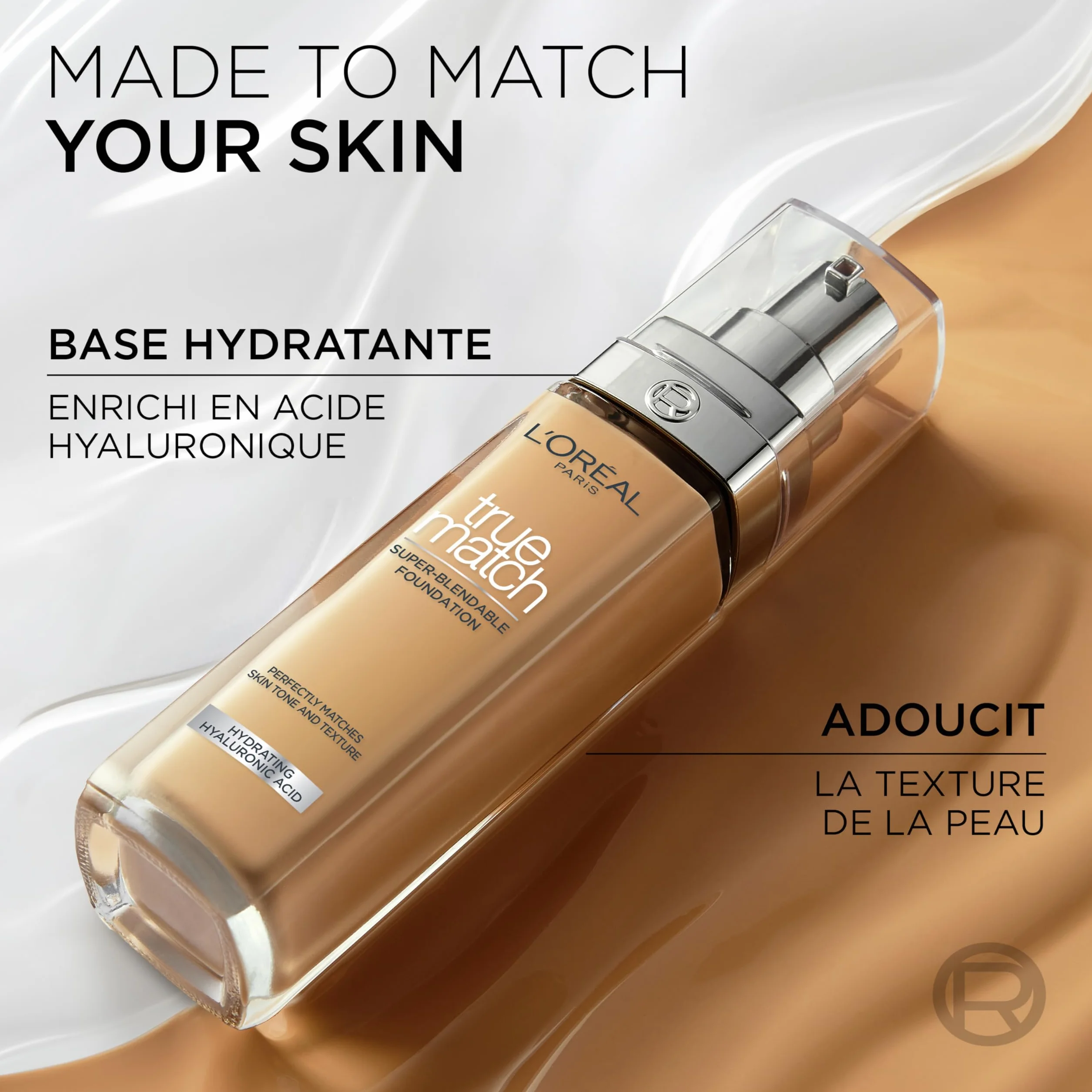 L'Oréal Paris True Match trwały podkład do twarzy w płynie, pielęgnujący z kwasem hialuronowym, SPF 17, 6.N Honey, 30 ml