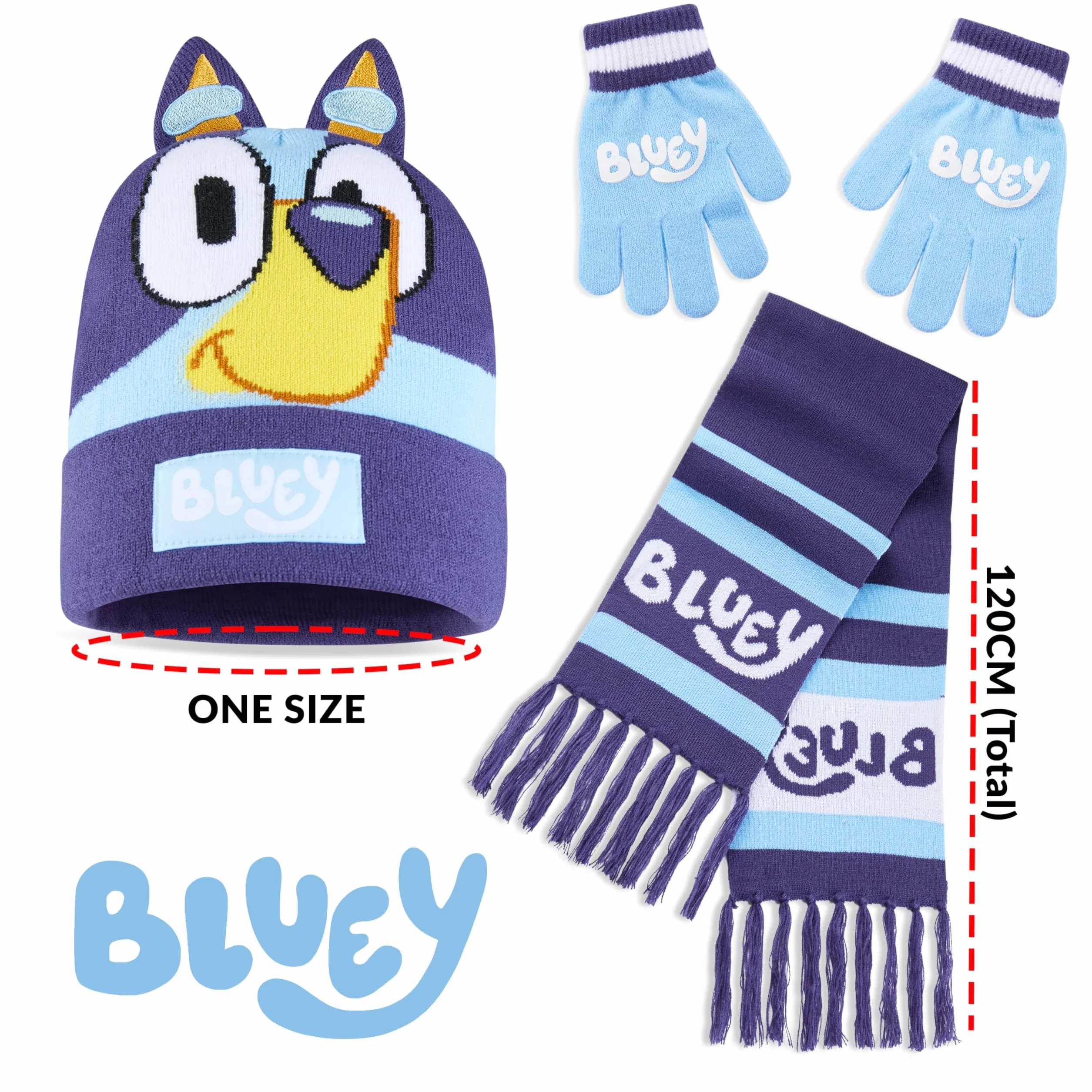 Bluey Zestaw zimowy 3 sztuki Jeden Rozmiar Niebieska marynarka wojenna