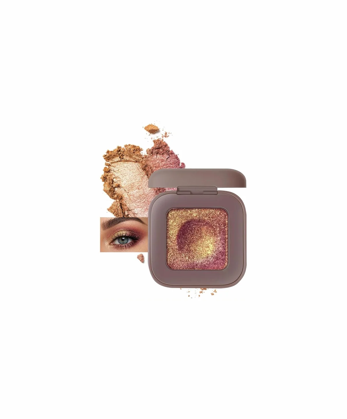 Duochrome Burgundy Gold Glitter paleta cieni do powiek, holograficzny kameleon bogaty kolor połyskujący, kolor Shift Sparkle Inner Corner Eye rozświetlacz, paleta rozświetlaczy do makijażu na