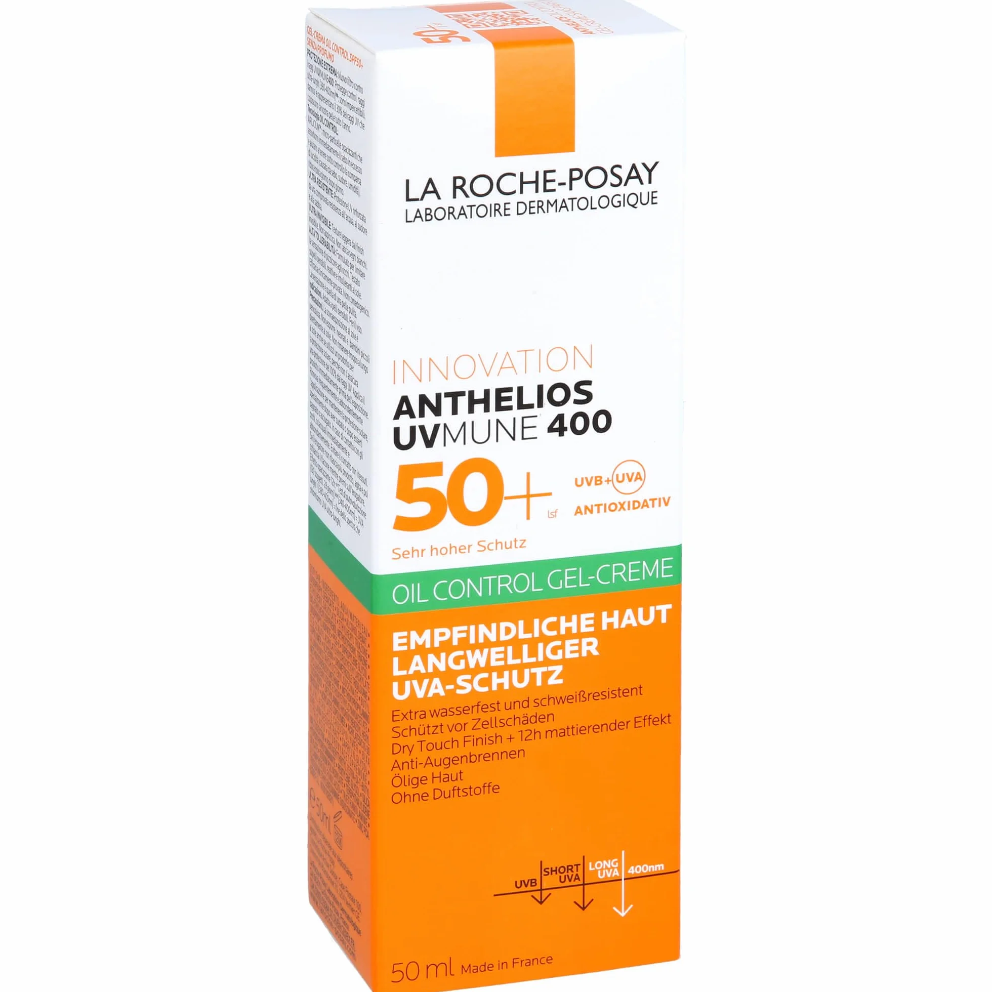 La Roche-Posay Innovation Anthelios UV Mune 400 50+ Oil Control Gel Creme Ultra Long UVA Protection Sans Parfum 50 ml