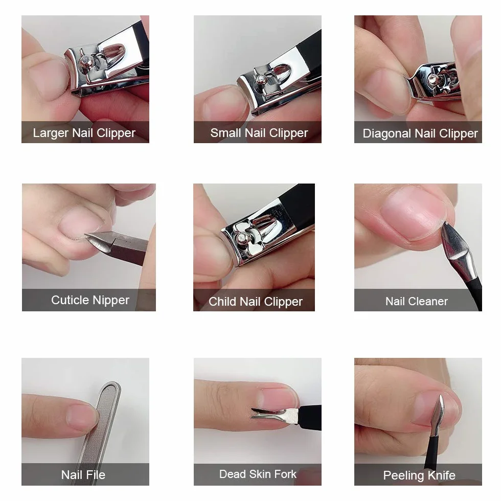 Manicure Set 18szt Profesjonalne Wycinarki do paznokci Zestaw Narzędzia do pielęgnacji pedicure-Narzędzia do pielęgnacji ze stali nierdzewnej do podróży (różowa)