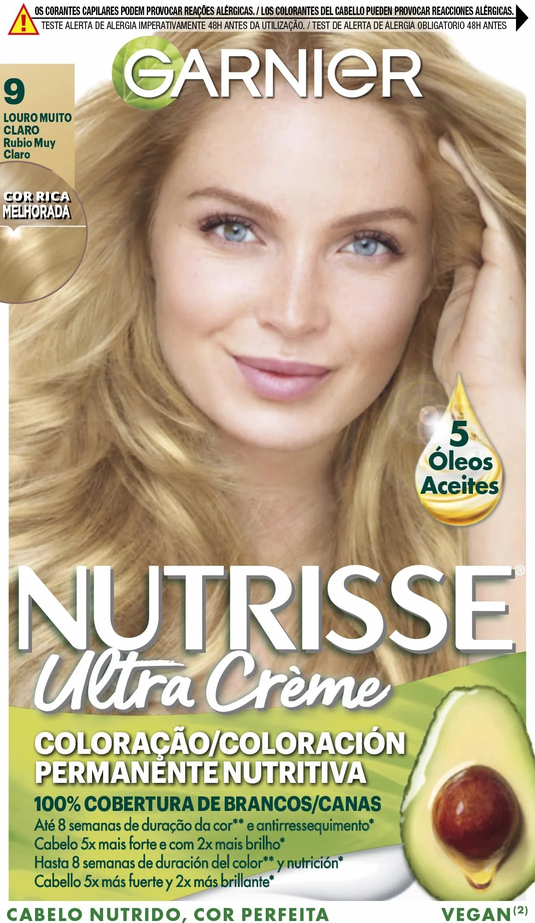Garnier Nutrisse Farba do Włosów, Rubio Muy Claro 9.0, 25.4 x 5.1 x 6.9 cm