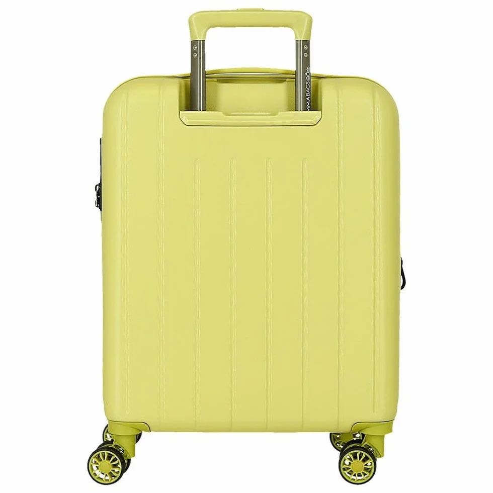 Movom Wood Walizka kabinowa, średnie, duże i zestawy, sztywne ABS zamknięcie TSA, 4 podwójne koła wysuwany bagaż podręczny Joumma Bags, Żółty, 40 x 55 x 20 cm y 45 x 65 x 28 cm, zestaw 2 walizek