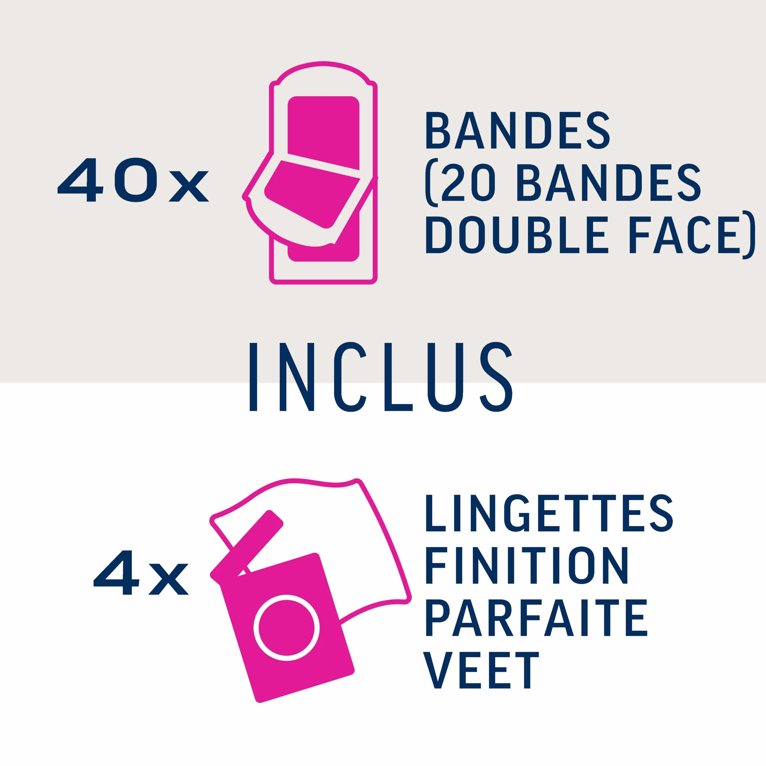 Veet PURE 40 pasków z zimnego wosku do ciała i nóg Skóra wrażliwa Długotrwała depilacja