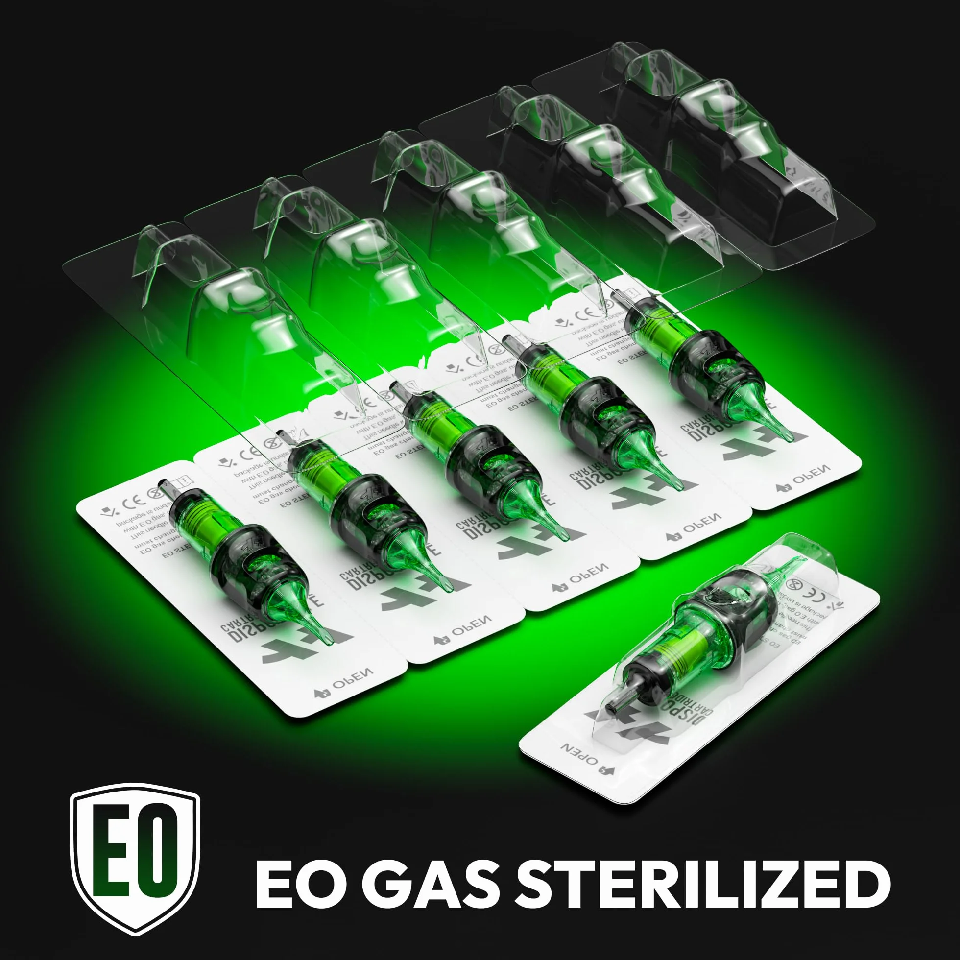 HAWINK Zestaw do tatuażu igły 50 szt. Jednorazowy #12 Standardowa Okrągła Liner/Shader/Magnum 3RL 5RL 7RL 3RS 5RS 7RM 9R 11RM 13RM 15RM Średnica 0,35 mm Profesjonalne akcesoria do tatuaży Zestaw