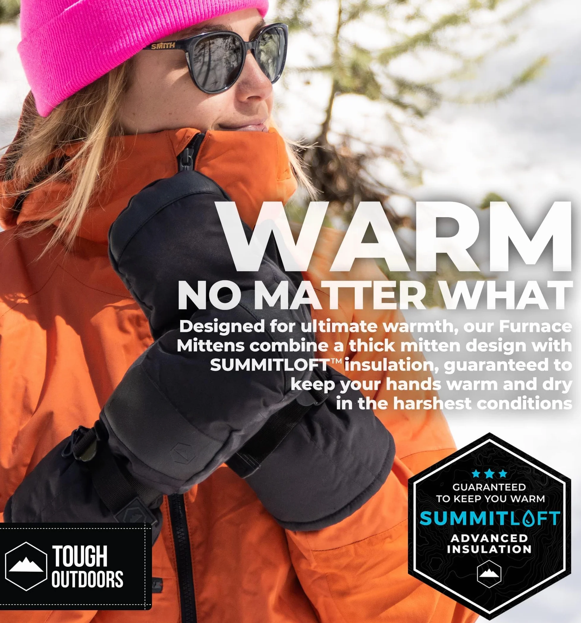 Tough Outdoors Zimowe rękawice narciarskie dla mężczyzn i kobiet - rękawice śnieżne dla dorosłych na zimną pogodę - wodoodporne rękawice snowboardowe, narciarstwo