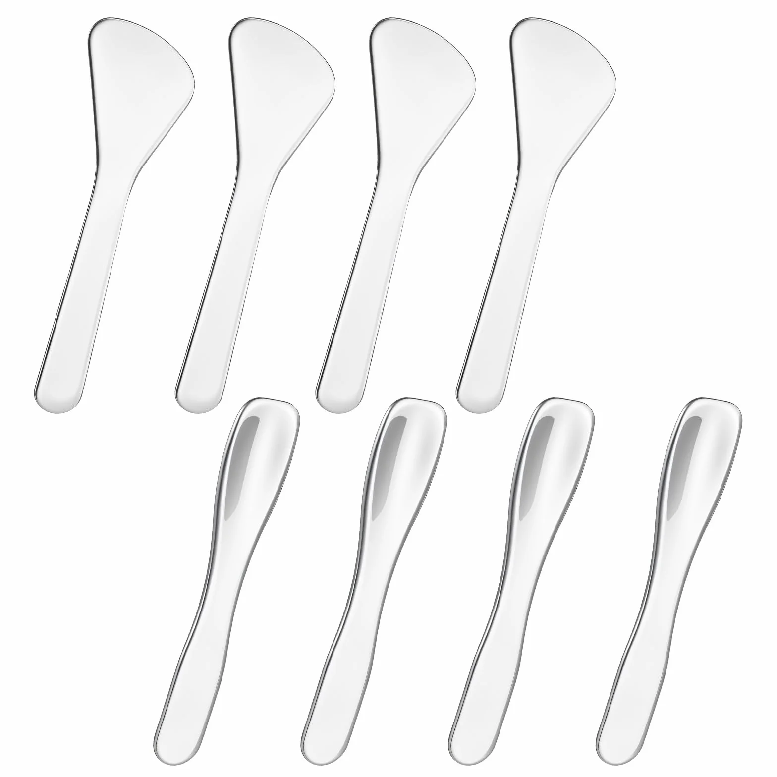 8 sztuk szpatułek kosmetycznych – szpatułka do kremu – szpatułka kosmetyczna | stal nierdzewna | idealna do kremu do twarzy, masek, balsamów