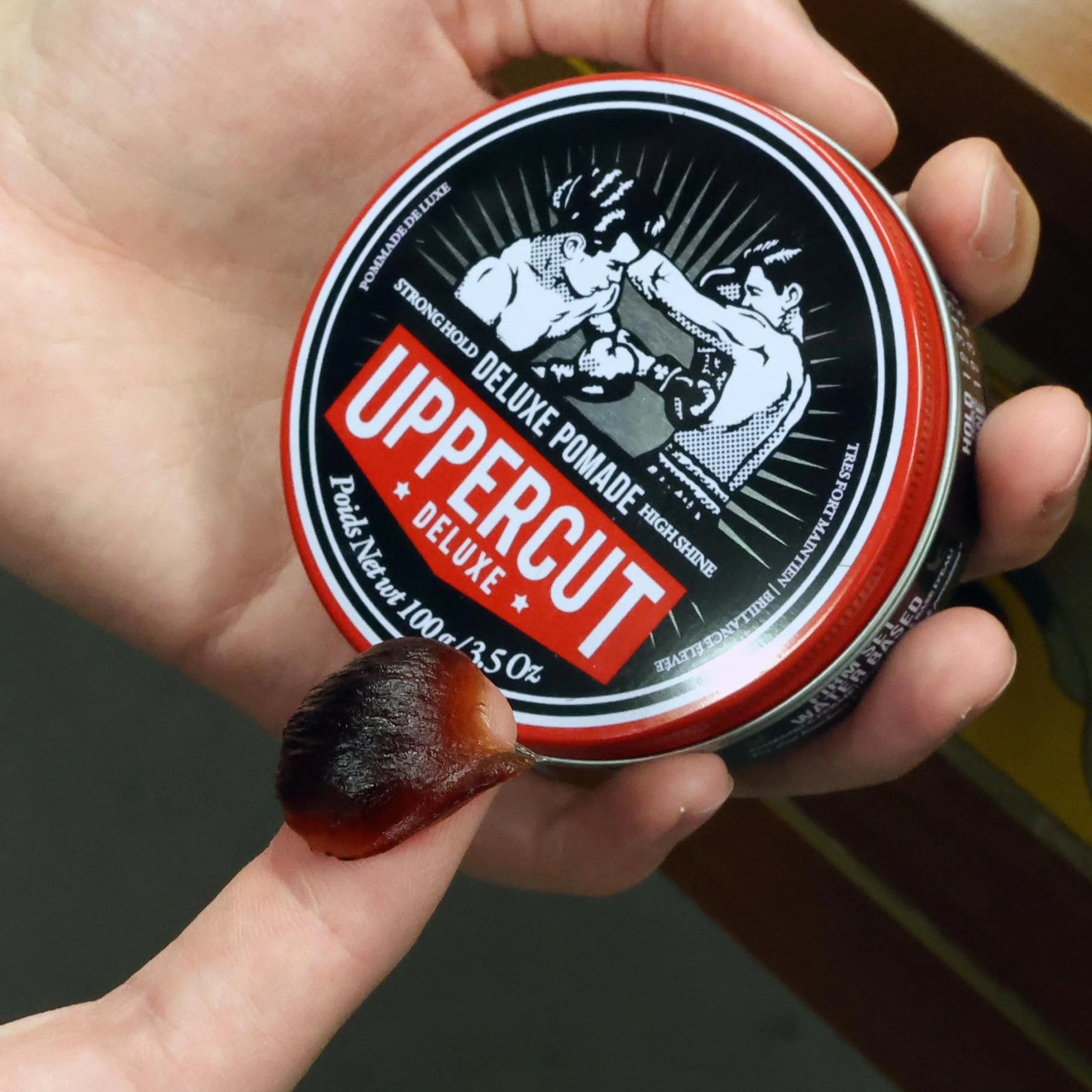 Uppercut Deluxe, Deluxe Pomade, Professional Water Based Pomade to Create Timeless and Classic Looks, Strong Hold and High Shine 100g