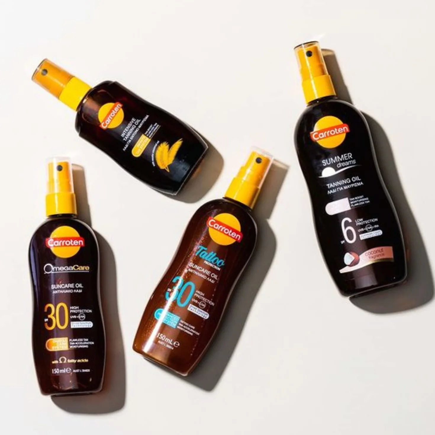 Carroten OmegaCare Tanning Oil SPF 30, 150 ml - Przyspieszacz opalania z kwasami tłuszczowymi omega - Olejek do opalania w sprayu z ochroną przeciwsłoneczną