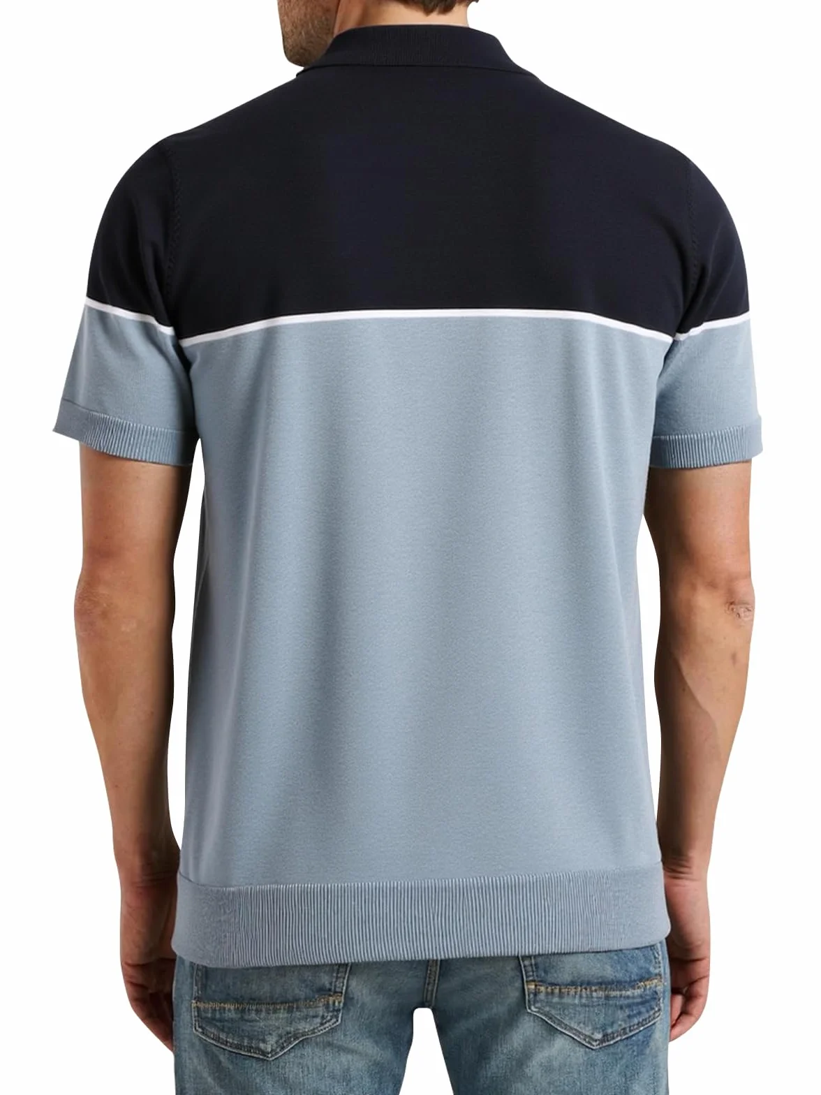 Męska koszulka polo z krótkim rękawem Golf Elegancka Kontrastująca kolorystyka Dzianinowa koszulka polo Lato Outdoor