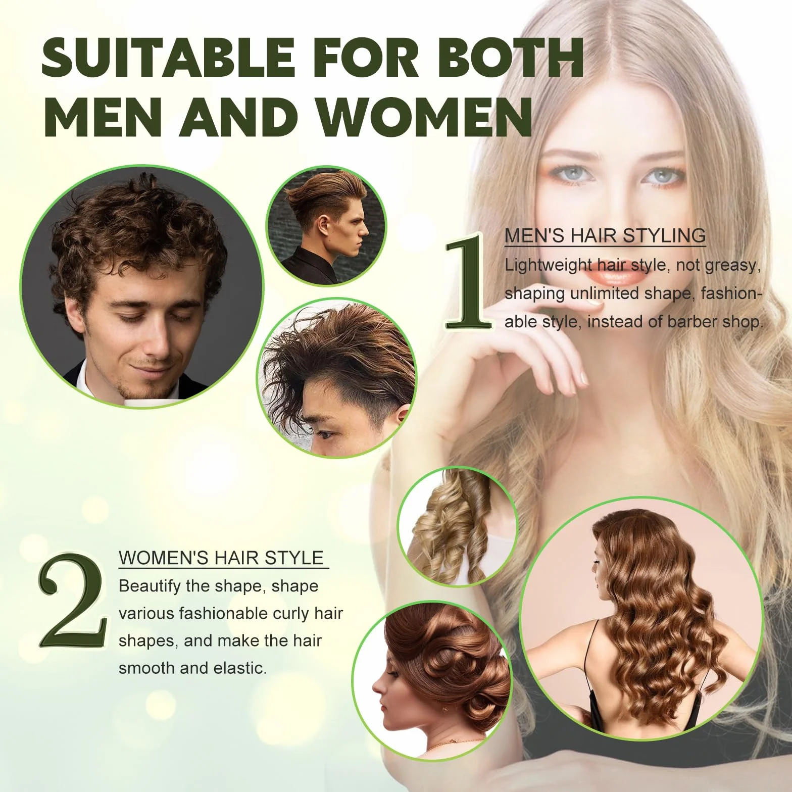 Mousse Hair Styling Curling Mousse, 60 ml, pianka do stylizacji loków, pianka nawilżająca, pianka do stylizacji włosów, 2