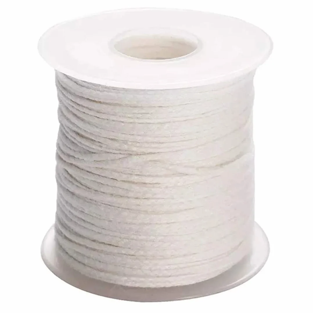 1 200Feet/61Meter White Candle Wick Cotton Candle Woven Wick for DIY Candle Making Material Smokeless Core