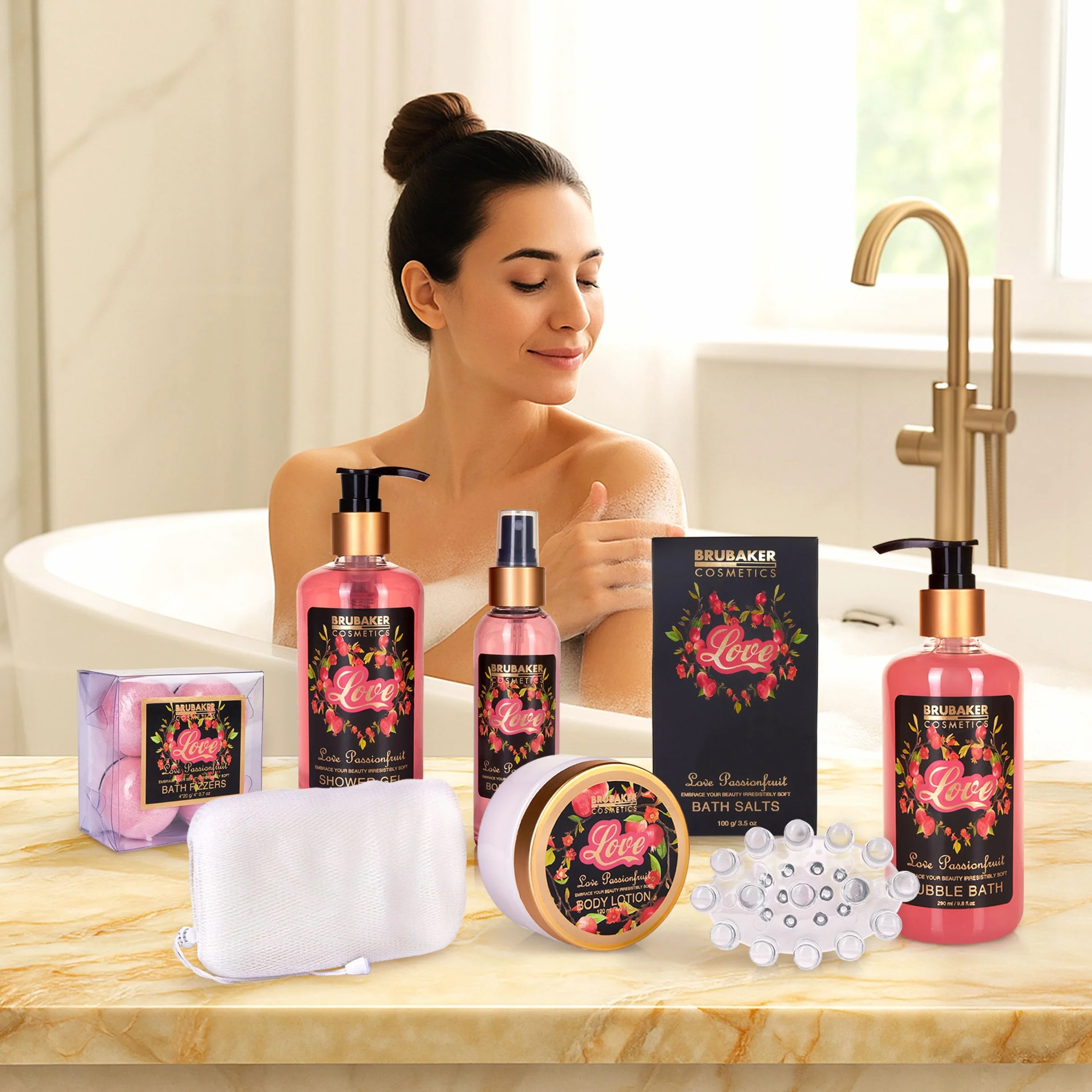BRUBAKER Cosmetics Beautyset Love With Passion Fruit Zestaw Do Kąpieli i Pod Prysznic 12 Szt.