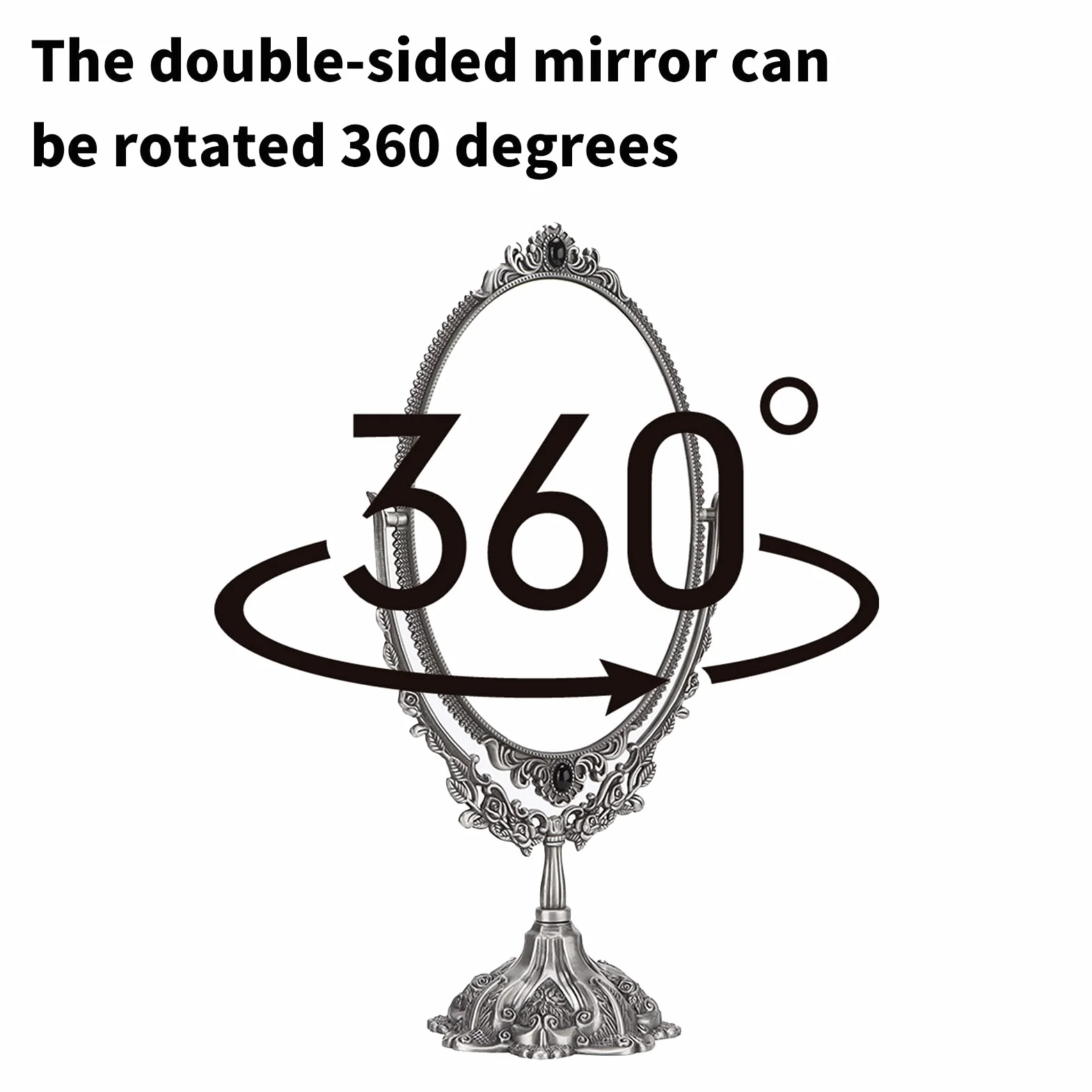 Lustro do Makijażu Dwustronne Lusterko Kosmetyczne Antyczne Retro 360° Ręcznie Malowane