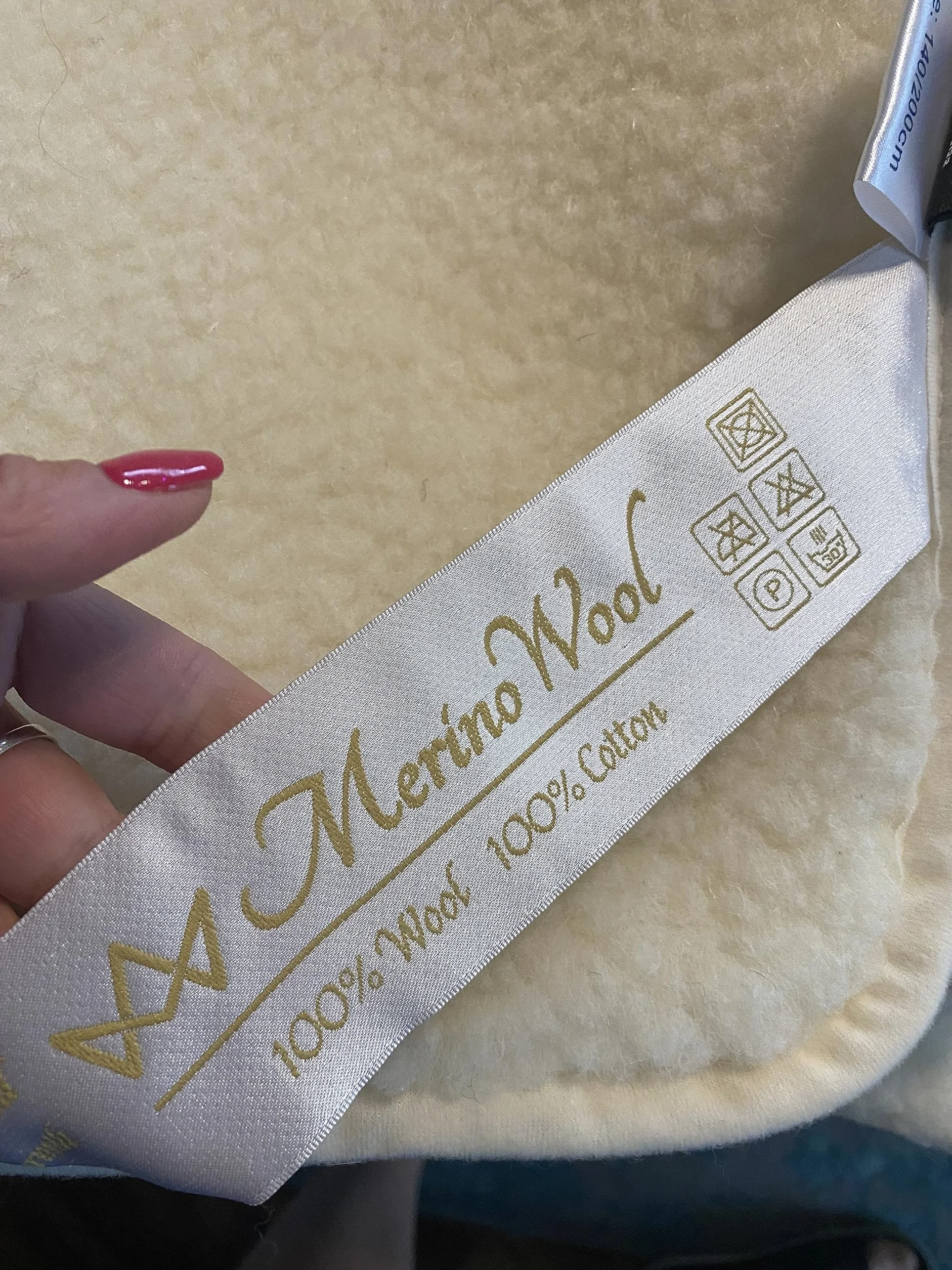 Merino Wool Bedding naturalny podkład wełniany na materac merynos, wełna owcza podszyty bawełną rozmiar 140/200cm