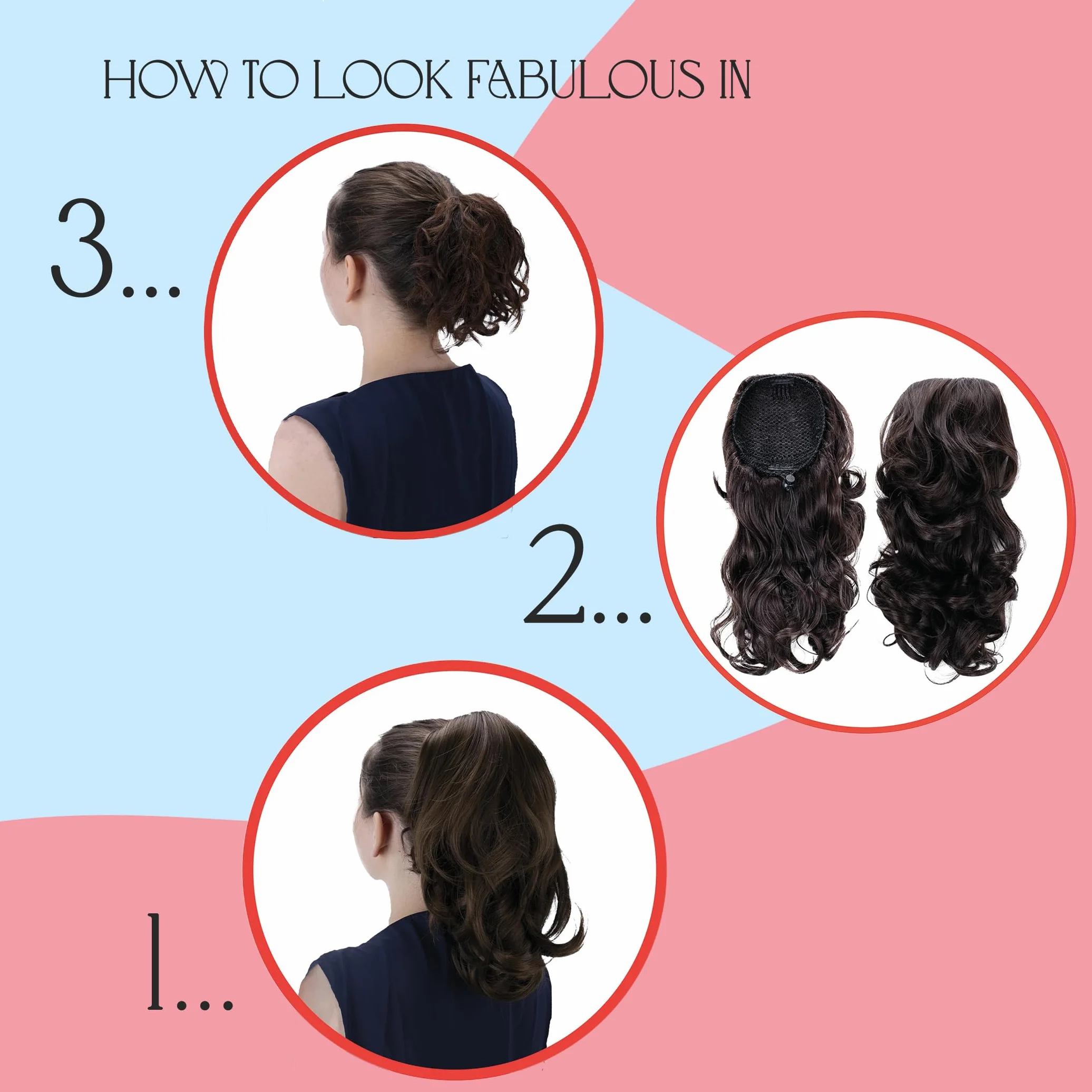CAISHA 30 cm Ponytail Warkocz Kucyk Przed?u?anie W?osów Obszernie Pofalowane Czekoladowy Br?z PH202