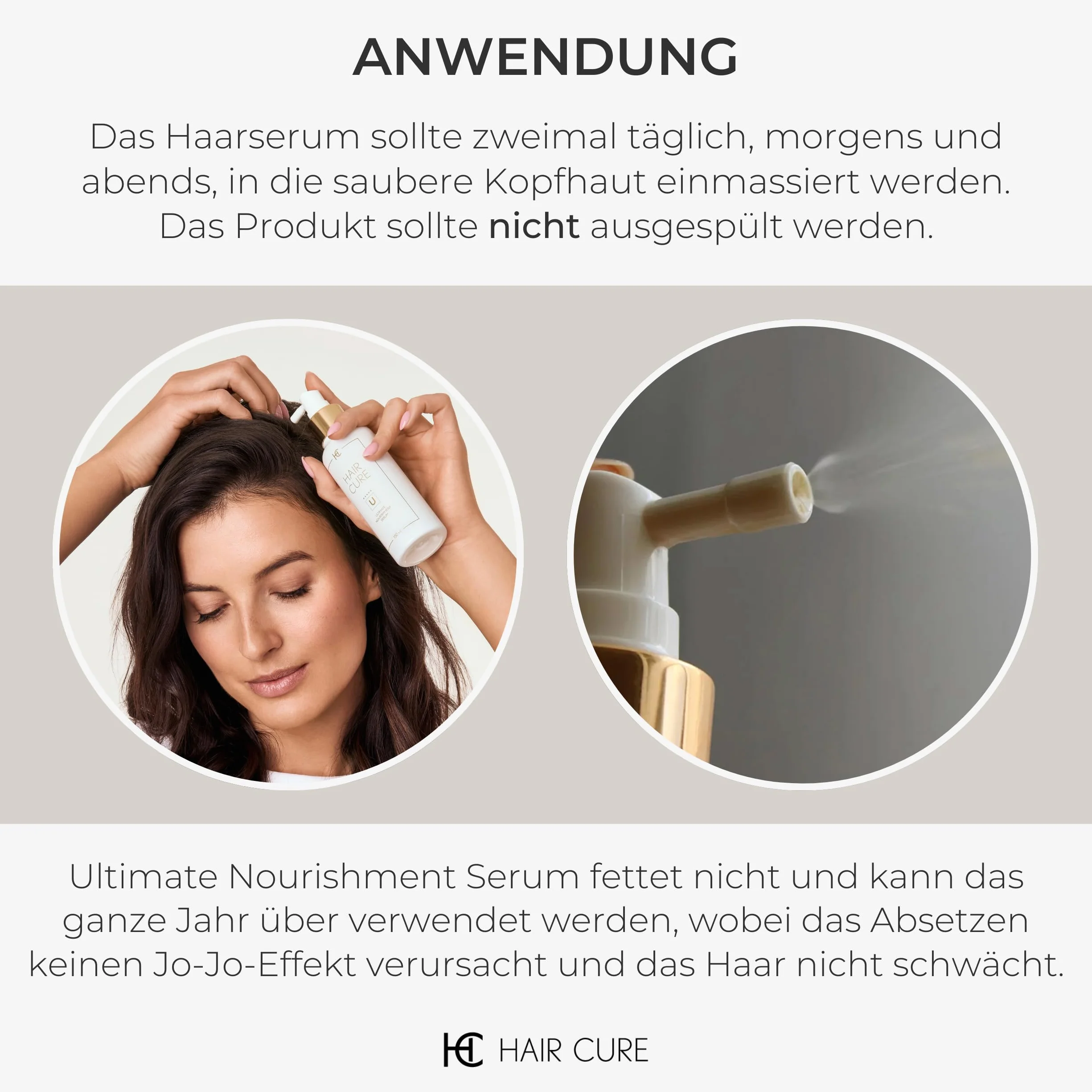 HAIR CURE Odżywcze Serum Przeciw Wypadaniu Włosów 150 ml - Ultramocna Kuracja Hamująca Łysienie - 16 Nanocząsteczkowe Składniki Aktywne i 3 peptydy biomimetyczne