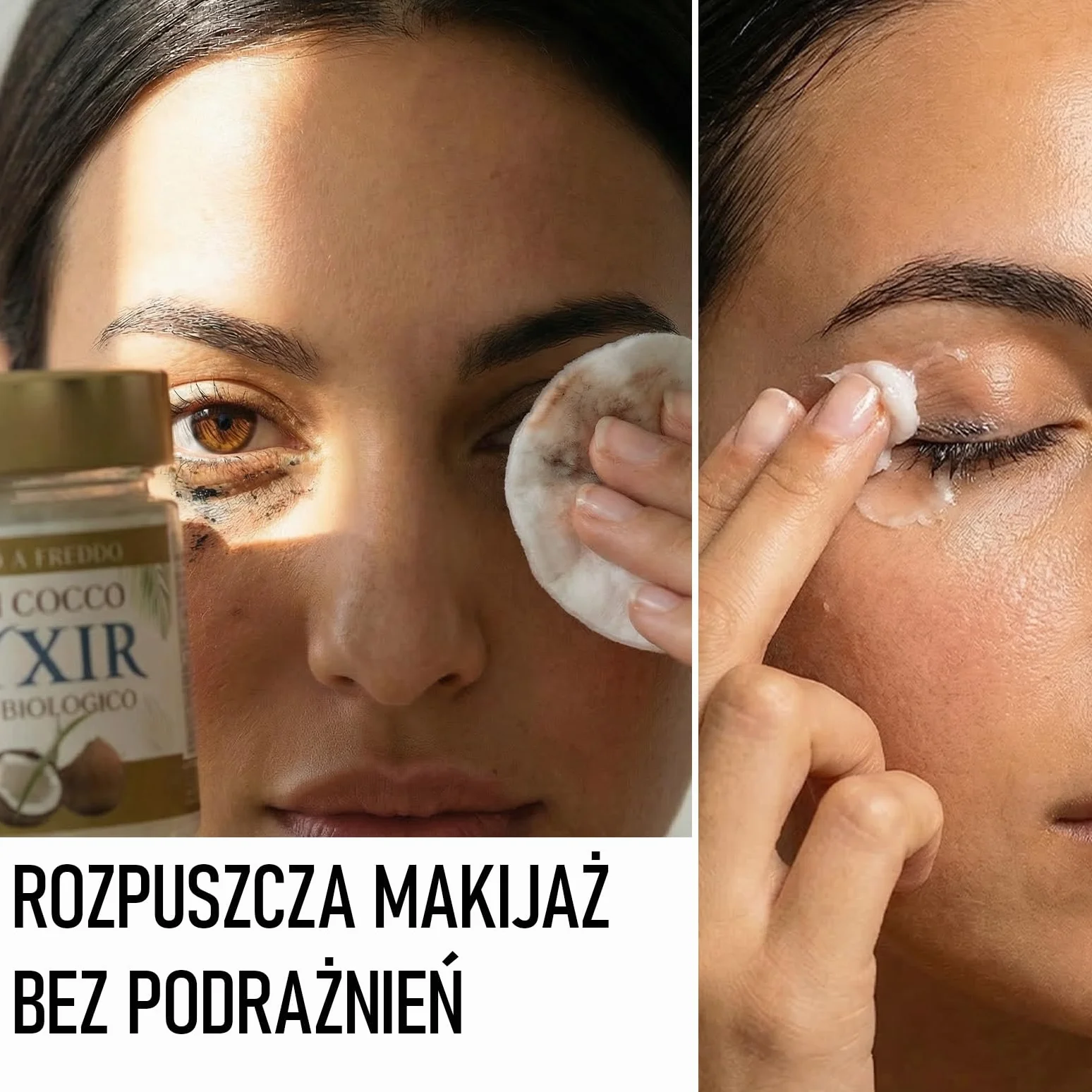 OLYXIR - Ekologiczny olej kokosowy do kosmetyków, tłoczony na zimno, 200 ml, naturalny środek do usuwania makijażu, nawilżający naturalny kosmetyk, olej kokosowy, do skóry, ciała i włosów, organiczny