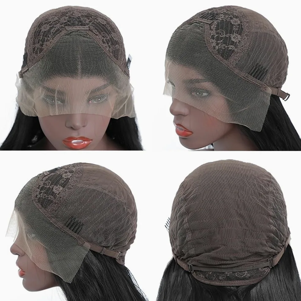 Zielone długie proste peruki dla kobiet środkowe naturalne włókna syntetyczne peruki na imprezę cosplay pełna peruka (61 cm)