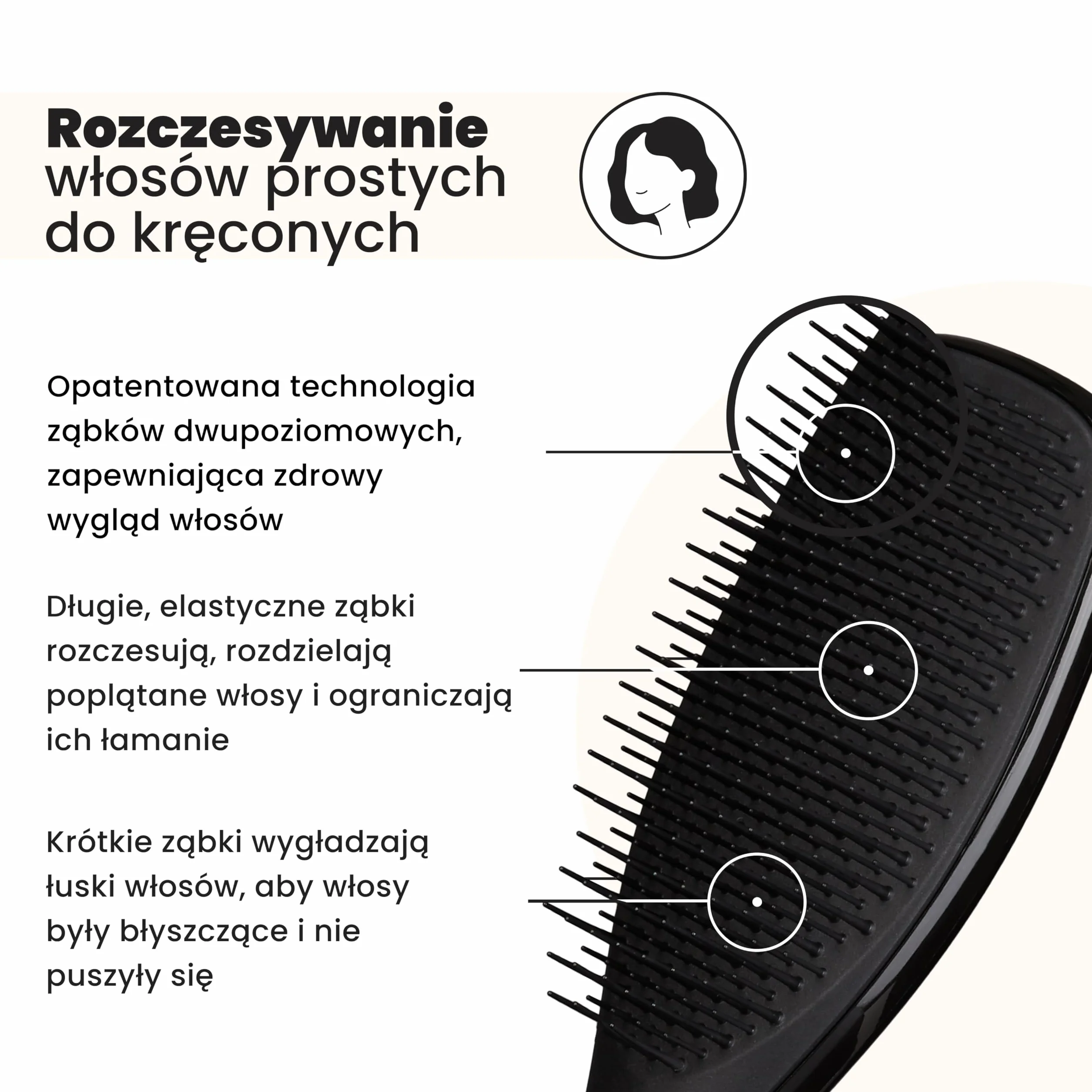 Tangle Teezer Ultimate Detangler - Szczotka do rozczesywania do wszystkich rodzajów włosów - Dwupoziomowe ząbki zmniejszają łamliwość i eliminują splątania - Lukrecjowa czerń