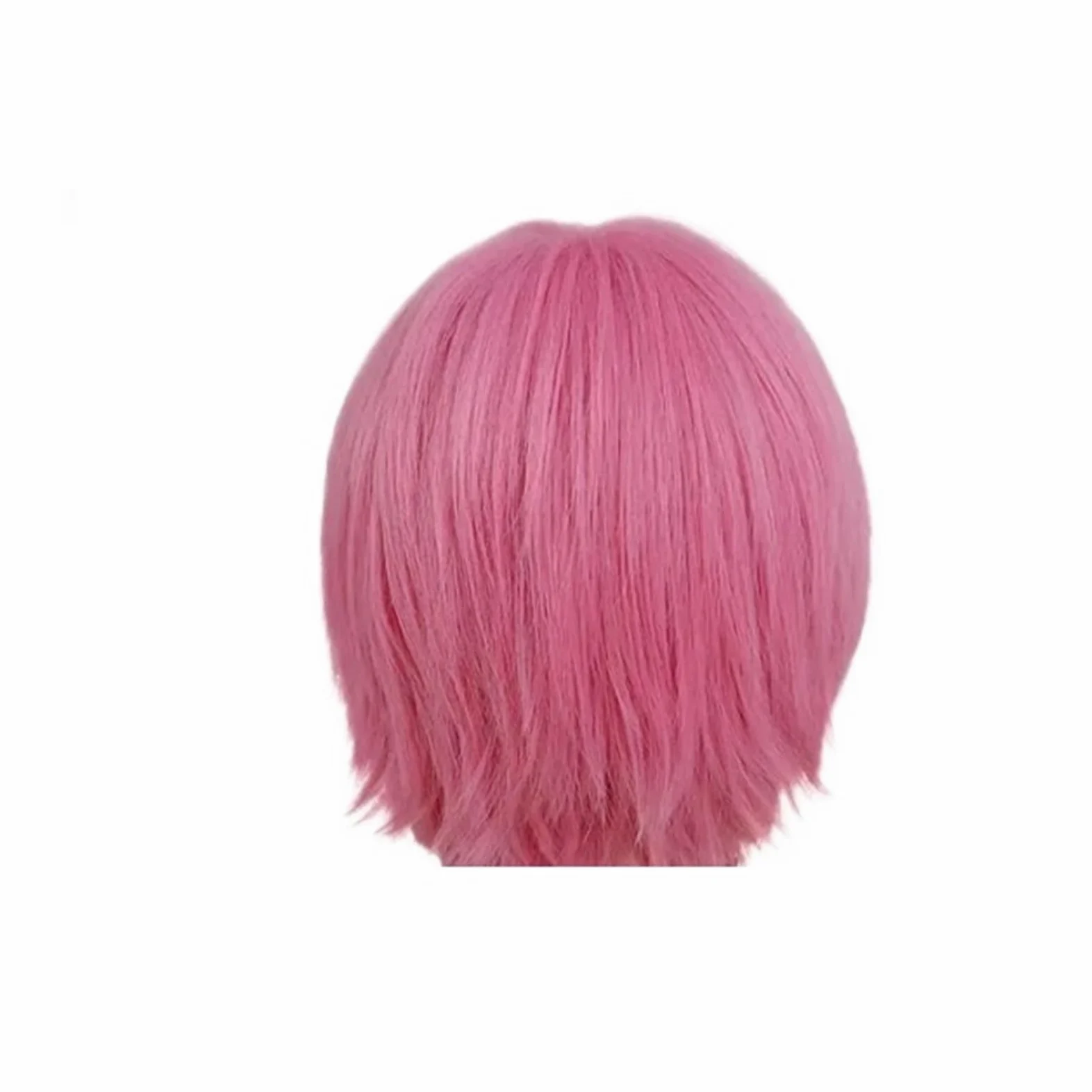 1 szt. Krótkie czarne peruki dla kobiet włosy syntetyczne peruka do cosplay z grzywką Shag kręcone fryzury Anime impreza przebierana naturalne(Pink)
