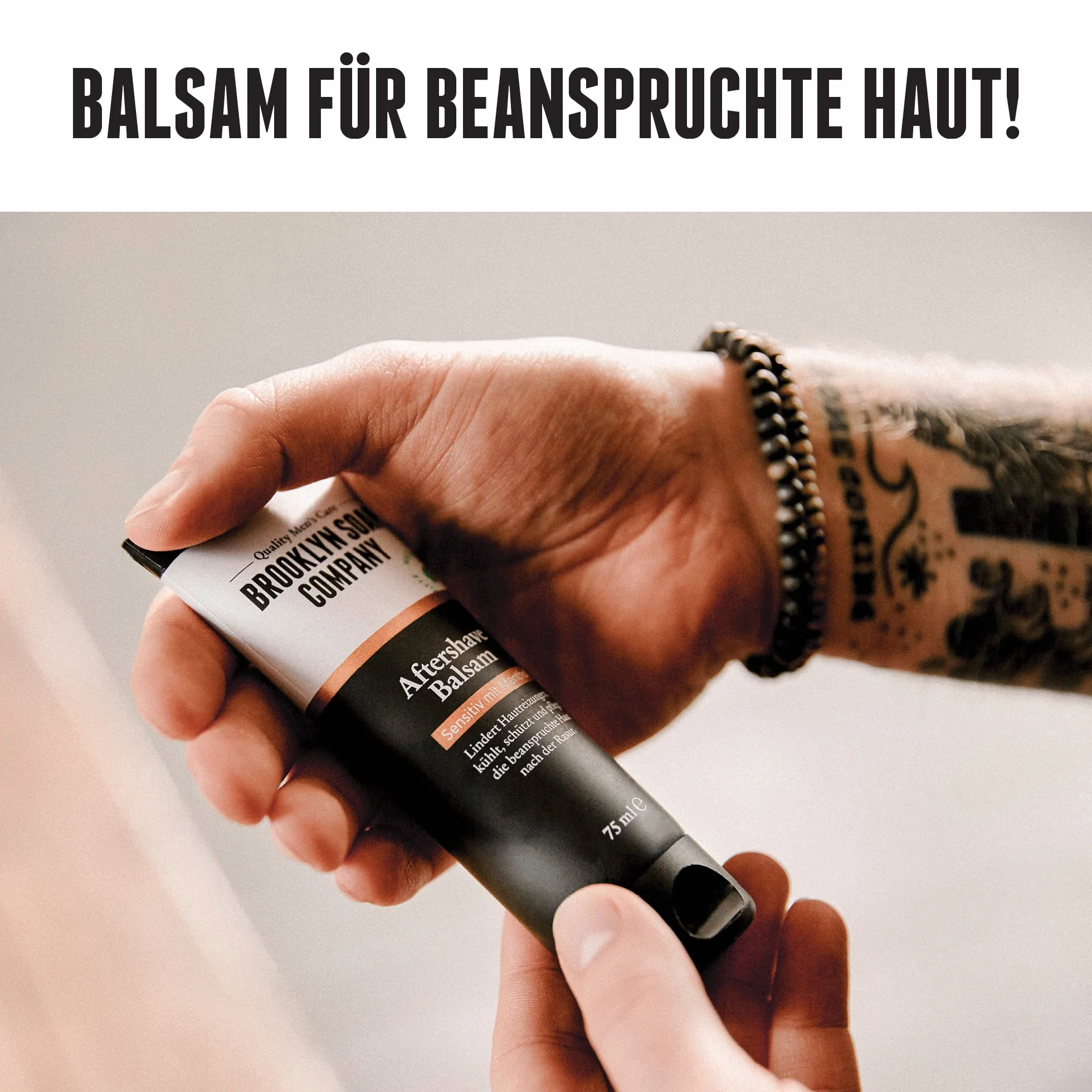 Brooklyn Soap Company Balsam po goleniu 75 ml Naturalna pielęgnacja dla mężczyzn Łagodzi podrażnienia skóry antybakteryjnie