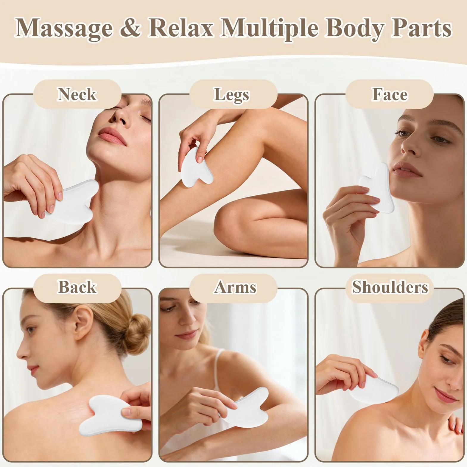 flintronic Zestaw 7 w 1 Gua Sha do twarzy, Gua Sha i wałek do twarzy, wałek do masażu twarzy przeciwzmarszczkowy, łagodzi skórę i eliminuje obrzęk oczu