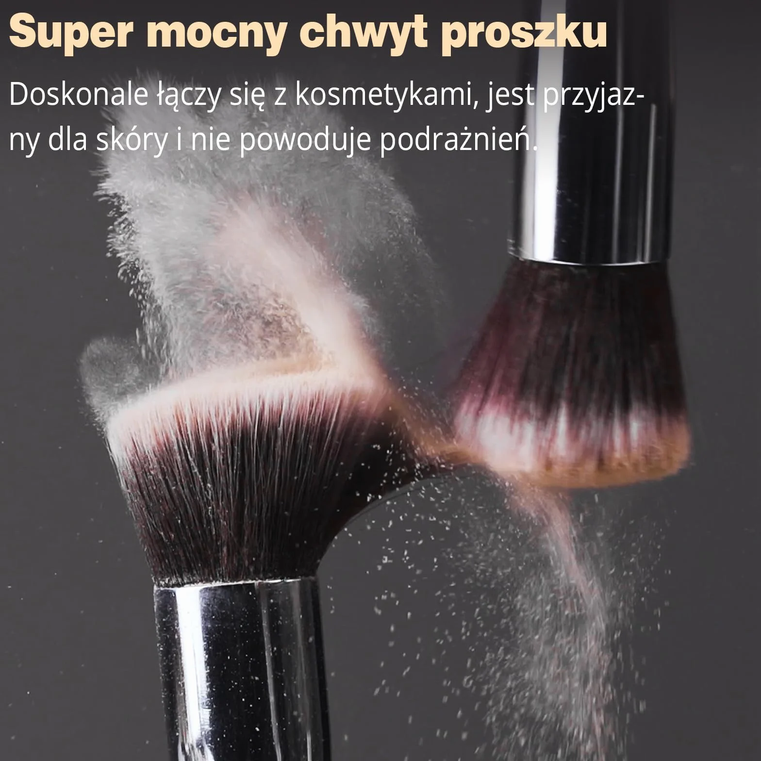 BEAKEY Zestaw pędzli do makijażu 10+2 sztuki srebrny
