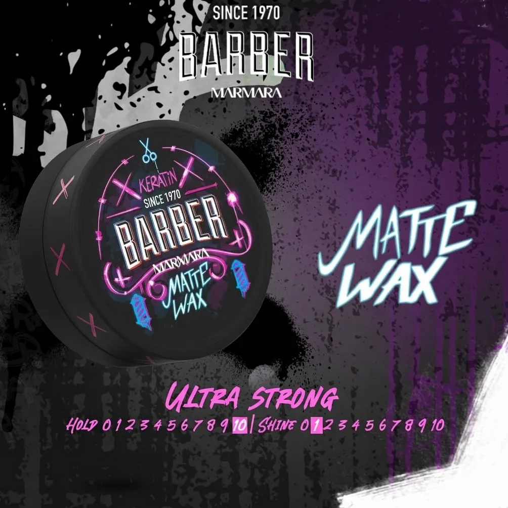 Barber Marmara Wosk do włosów matowy, lekka kontrola, wodna formuła, matowe wykończenie, dodaje objętości i tekstury, z keratyną, łatwe do mycia, kontrola puszenia 150ml