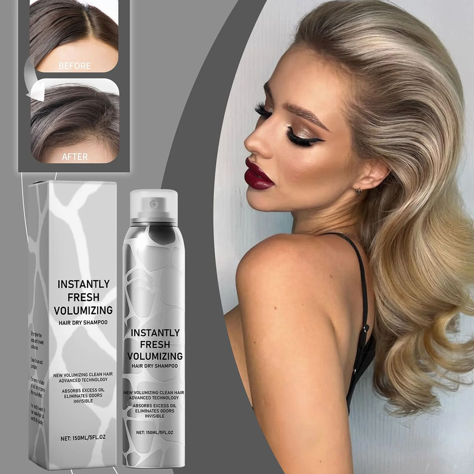 Suchy i szampon do ciemnych włosów, 150 ml, spray do pielęgnacji, idealny do sportu, podróży, pływania i przed stylizacją