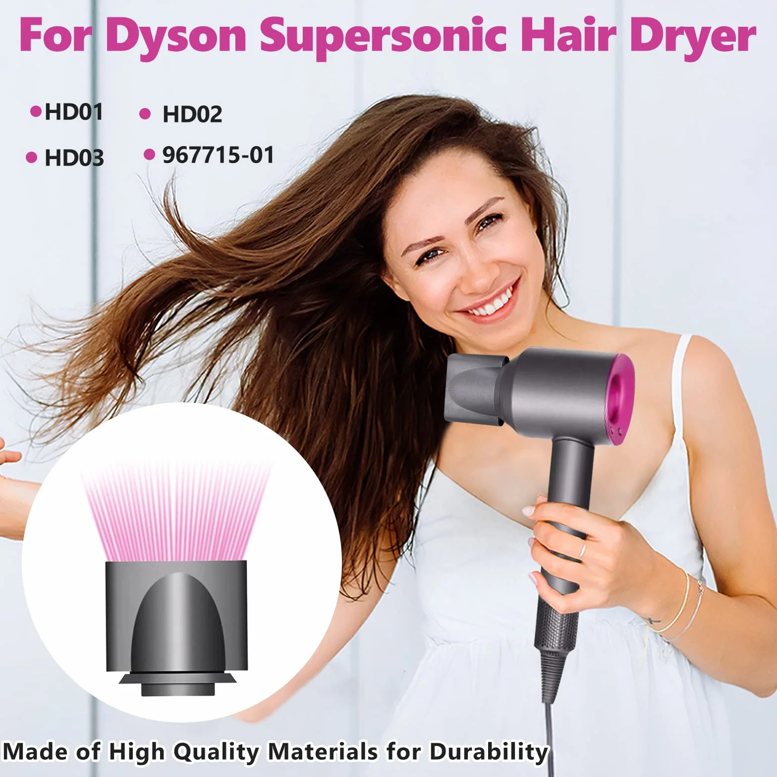 Narzędzia do dysz wygładzających nasadka do suszarki do włosów Dyson Supersonic HD01 HD02 HD03 967715-01