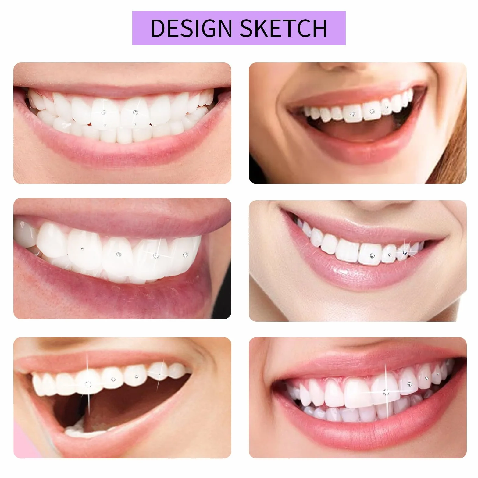 Zestaw klejnotów dentystycznych, zestaw biżuterii dentystycznej z klejem, klejnotem zębów, ozdoby zębów, klejnoty do biżuterii do paznokci i zębów DIY Tooth Gem