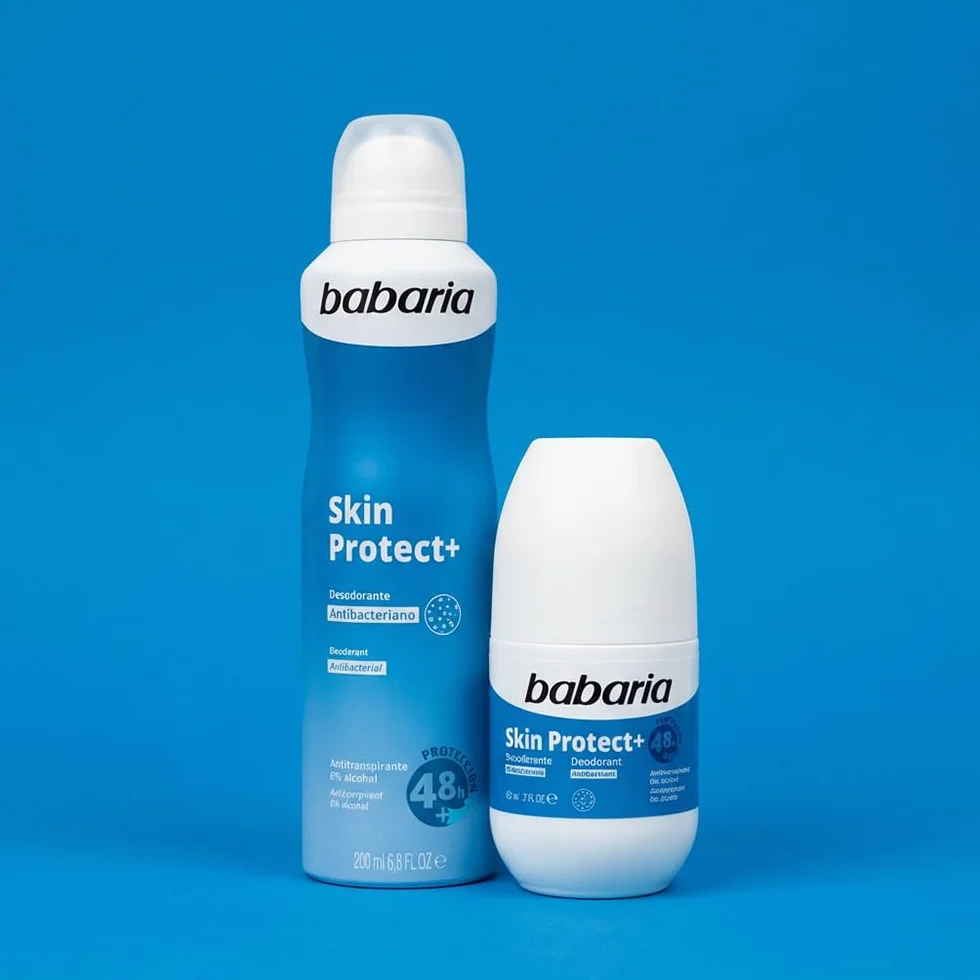 Babaria - Dezodorant rolkowy Skin Protect+ - 0% alkohol - Antyperspirant