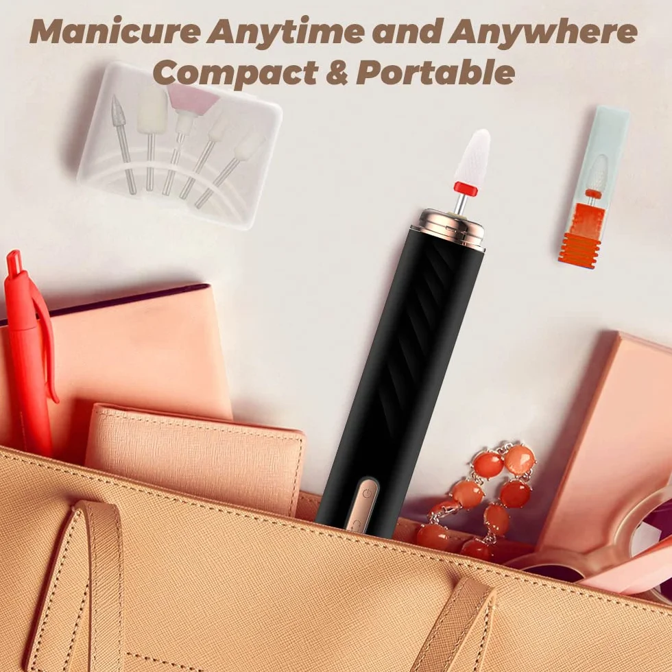 Profesjonalna elektryczna wiertarka do paznokci z ceramicznym wiertłem, zestaw do manicure i pedicure