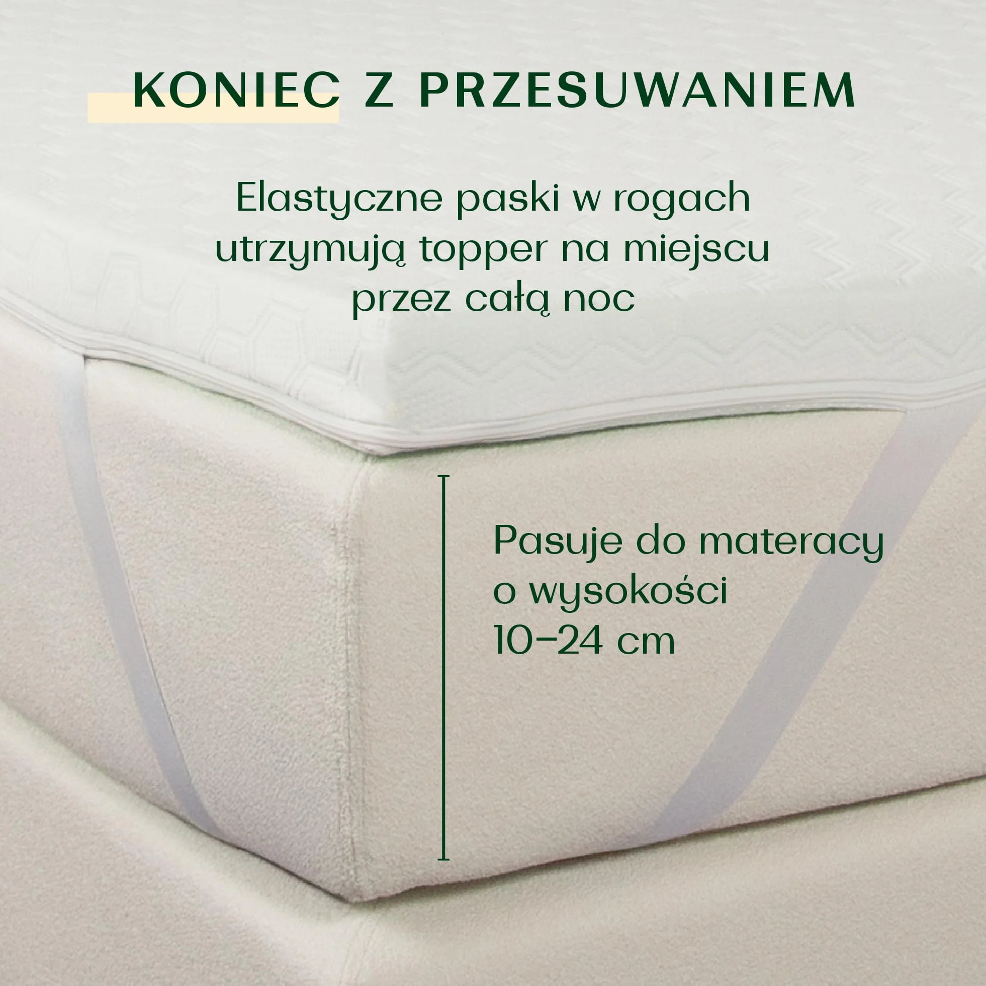 WENDRE Topper 140x190 – 7 cm Pianka Wysokoelastyczna – H3 Twardy – Comfort Plus – Z Gumkami Narożnymi – Oddychający – Zdejmowany Pokrowiec – OEKO-TEX – Wyprodukowany w UE