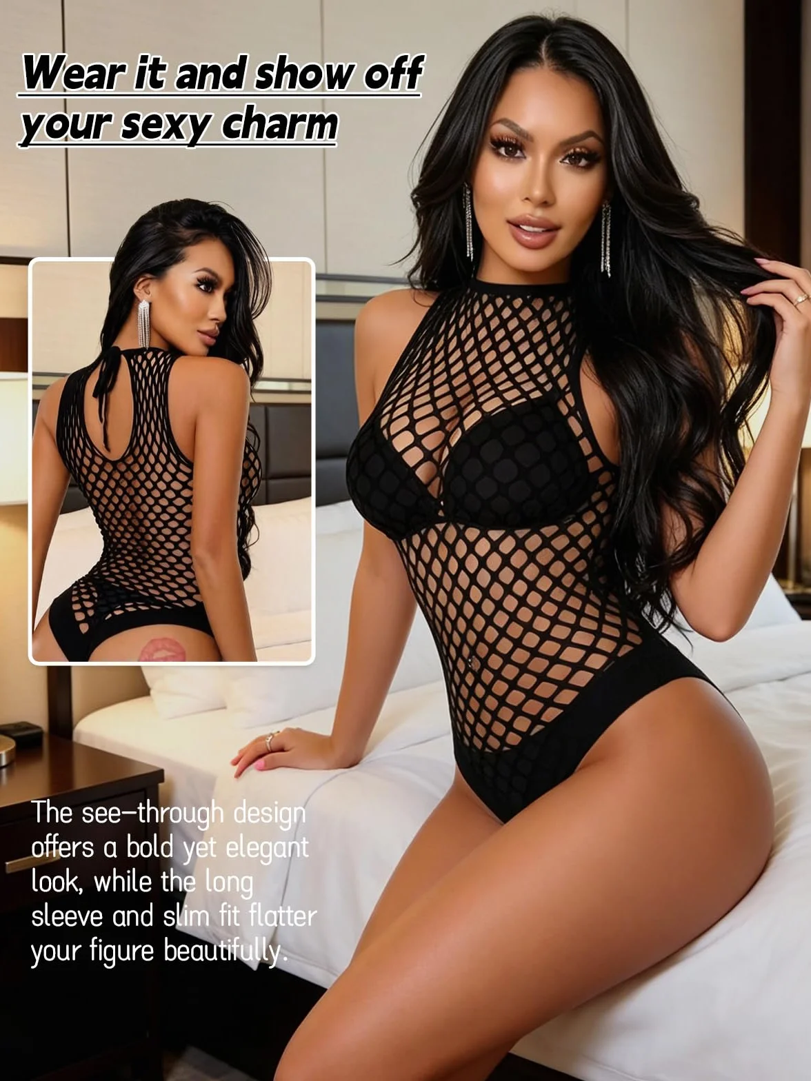 Buitifo Kobiety Sexy Body Bielizna Mesh Teddy One Piece Babydoll Nocne Ubrania