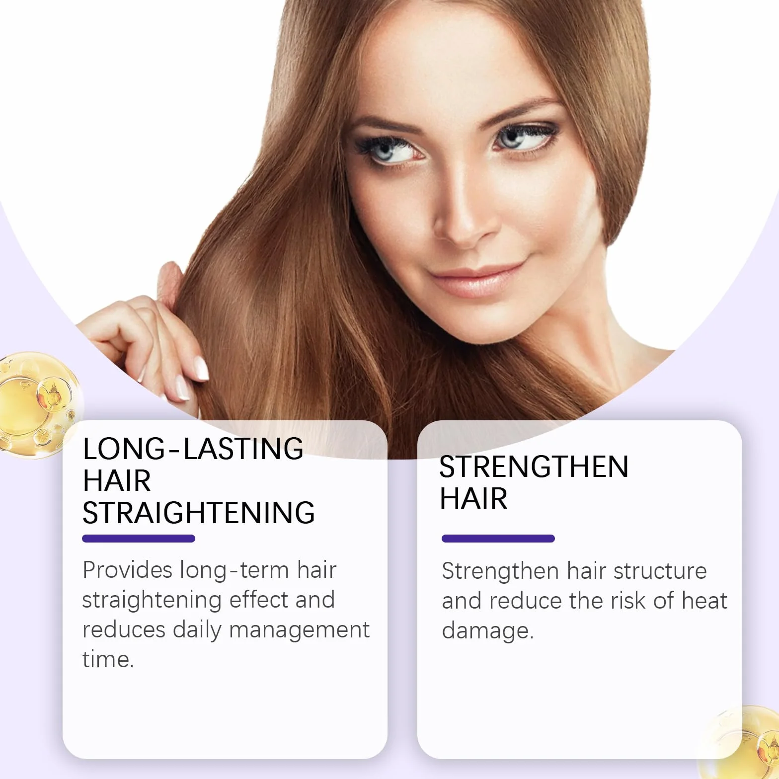 Krem do prostowania włosów proteinowy wygładzający naprawa uszkodzonych włosów Purple StraighteningCream
