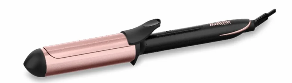 BaByliss Lokówka do włosów 38mm C453E Ceramiczny uchwyt z kwarcem, z pincetą, 6 Temperatury 160°C do 210°C Trwałe loki, Zimna końcówka uchwytu, Rękawica w zestawie, Obrotowy kabel