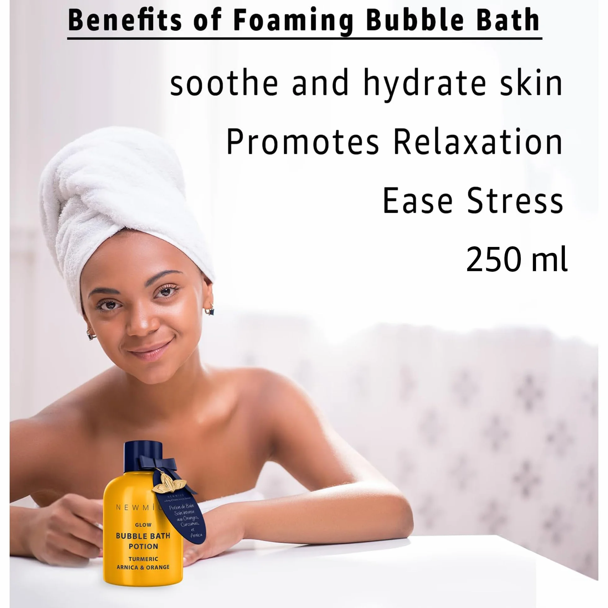 Nutritious Bubble Bath - Turmeric Orange Arnica Essential Oil - Skin Healing Moisturizing Relaxing Stress Relief Spa Gift