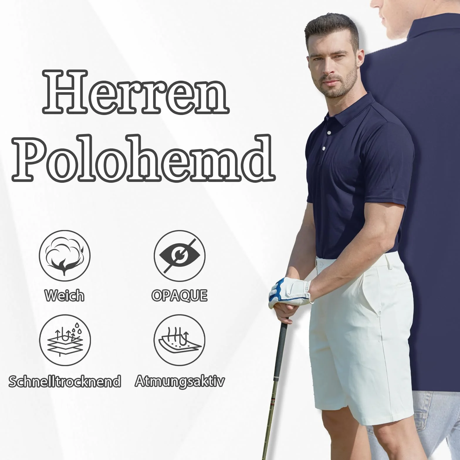 KEFITEVD Męskie Szybkoschnące Koszulki Polo z Krótkim Rękawem na Zajęcia na świeżym Powietrzu Golf T-shirt Turystyczny Poliester Wygodny z Guzikiem