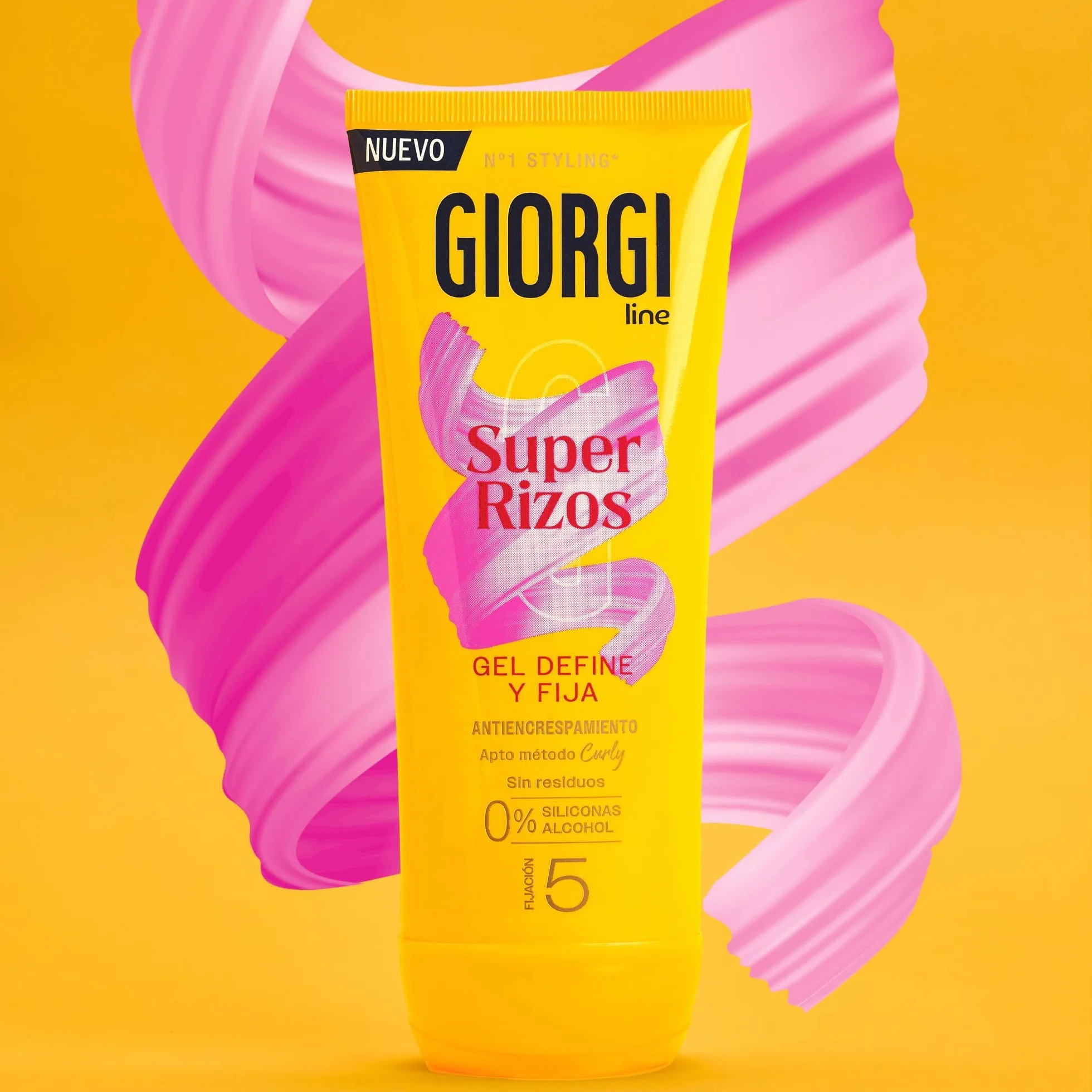 Giorgi Line Żelowa super loki z aloesem, żel definiujący odpowiedni dla metody Curly bez pozostałości 0% silikony 0% alkohol kontroluje kręcone i falowane włosy, utrwalanie 5-170 ml