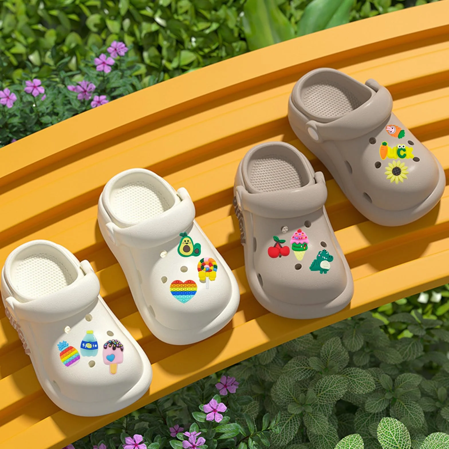30 sztuk zawieszek do butów, przypinki do Crocs, zawieszki do butów, akcesoria dla dziewcząt, chłopców, bransoletki, dekoracje imprezowe, prezenty urodzinowe, one size, ABS, Bez kamieni