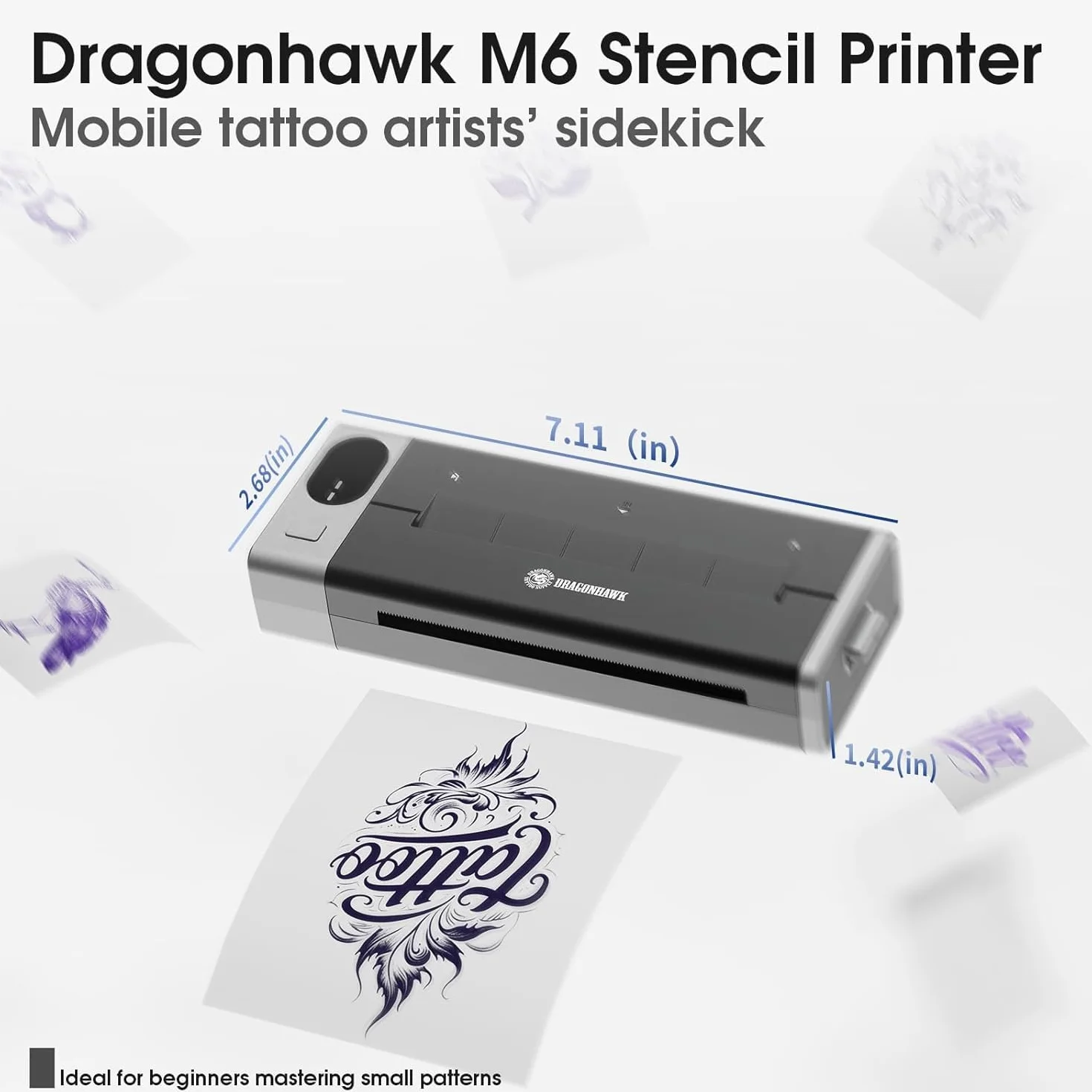 Dragonhawk A1 Pro zestaw do tatuażu, bezprzewodowa, obrotowa maszyna do tatuażu, długość 4,0 mm, 20 igieł, dla początkujących