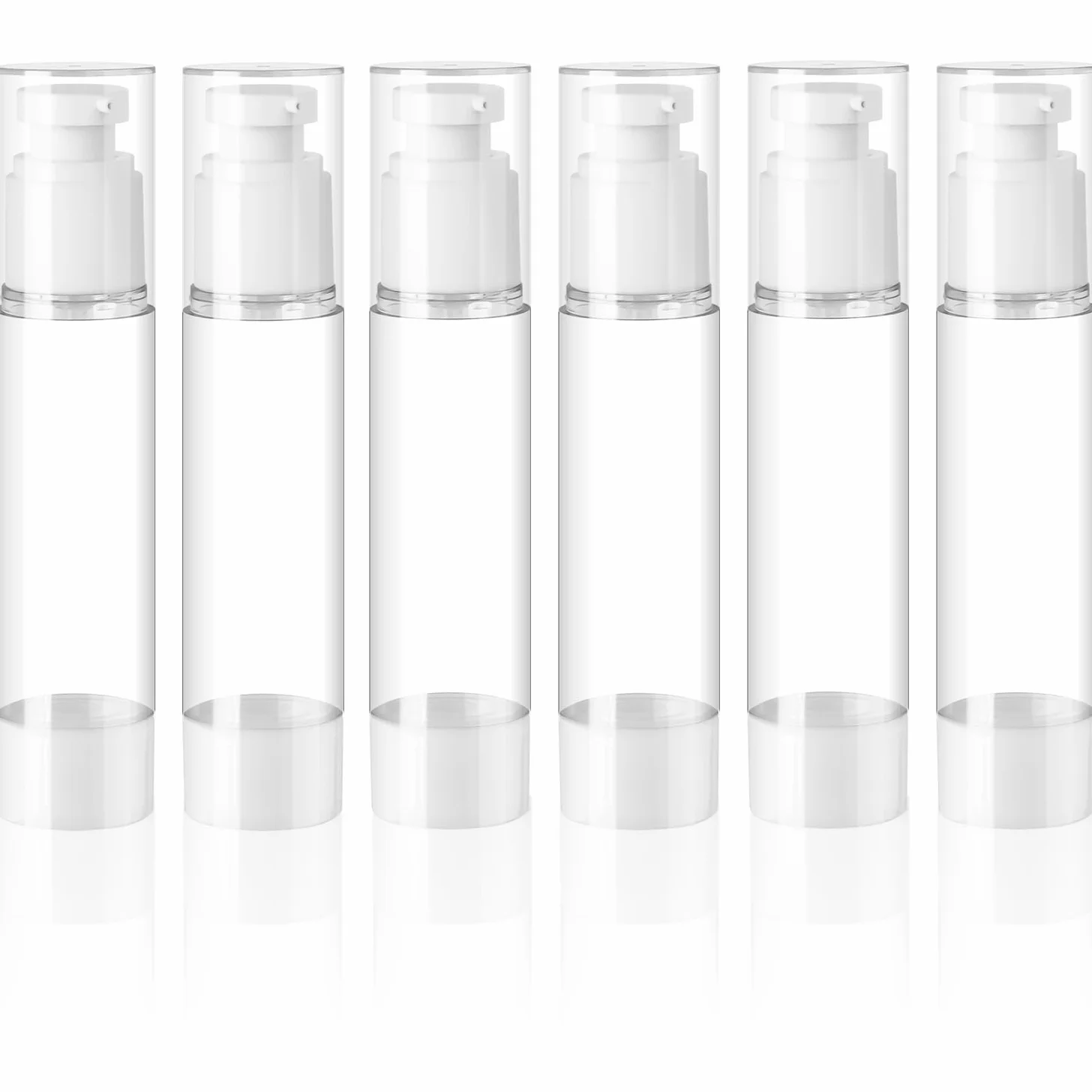 Puste butelki próżniowe Airless dozownik z pompką 50 ml 6 sztuk do podróży