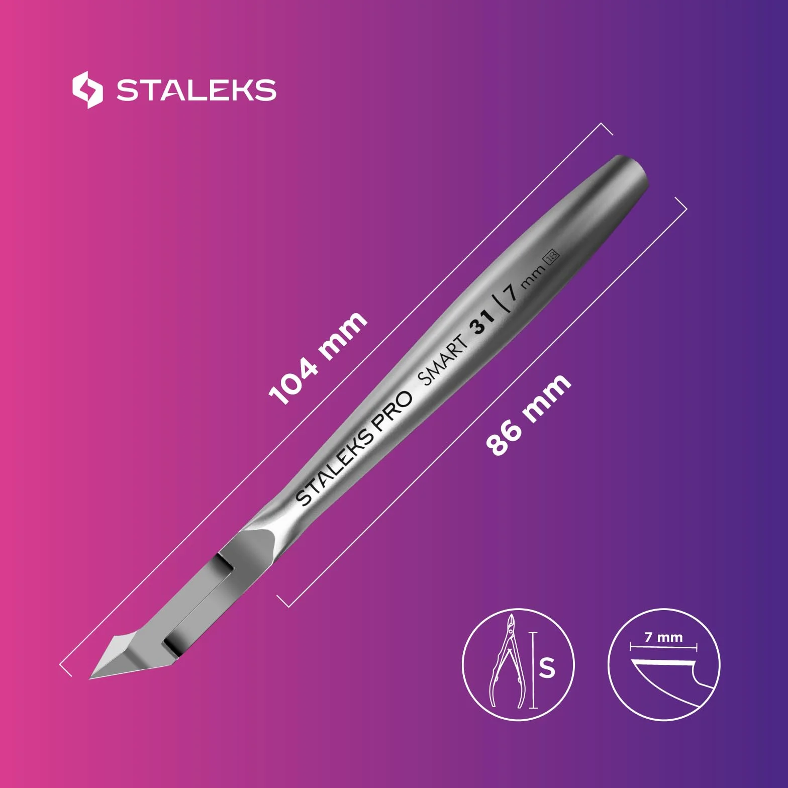 Staleks szczypce do skórek 3 mm / 4 mm/ 5 mm / 7 mm Smart 31 Staleks narzędzia do manicure pedicure (7 mm)