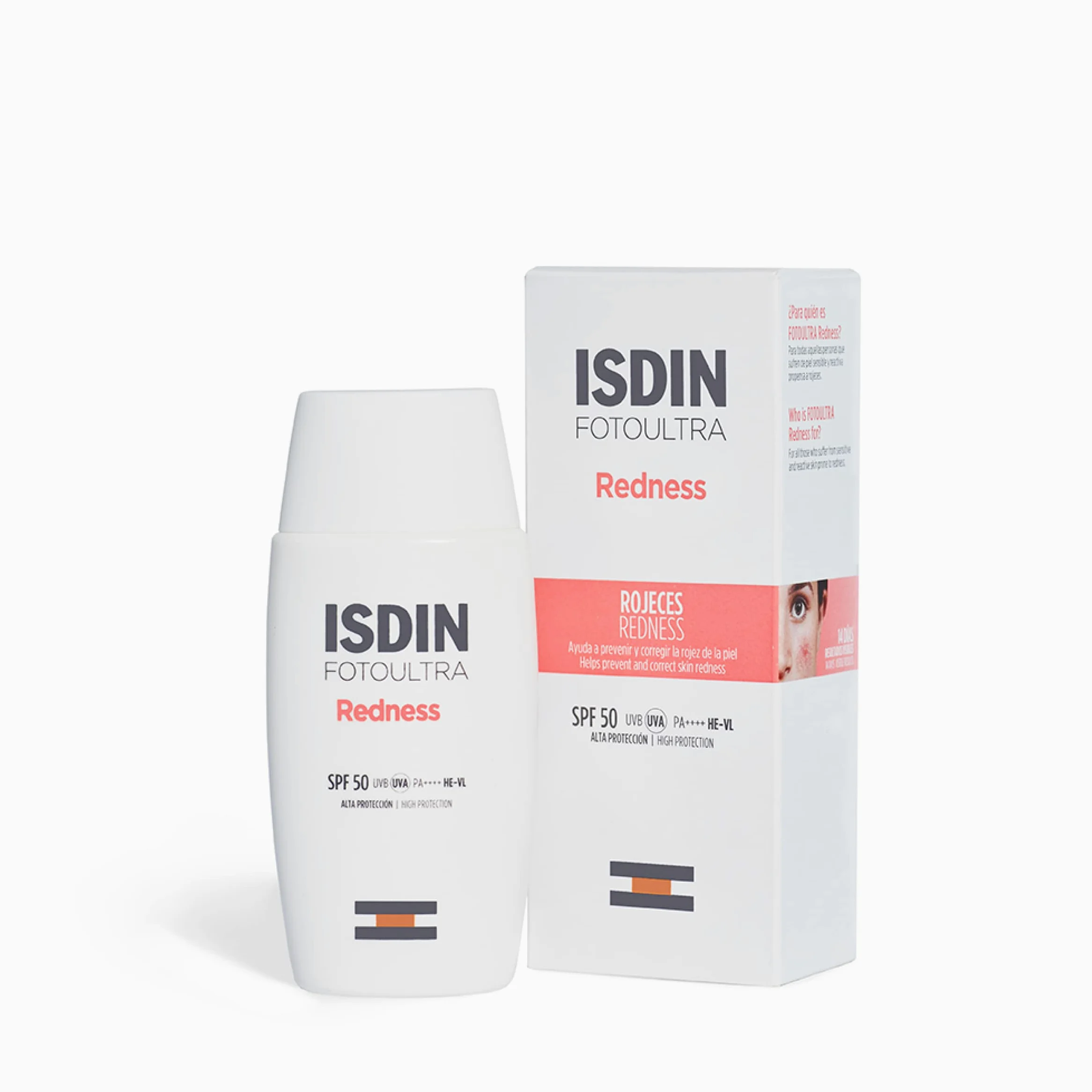 ISDIN Fotoultra Redness SPF 50 Krem Przeciwsłoneczny dla Wrażliwej Skóry z Ochroną UV PA++++ HE-VL