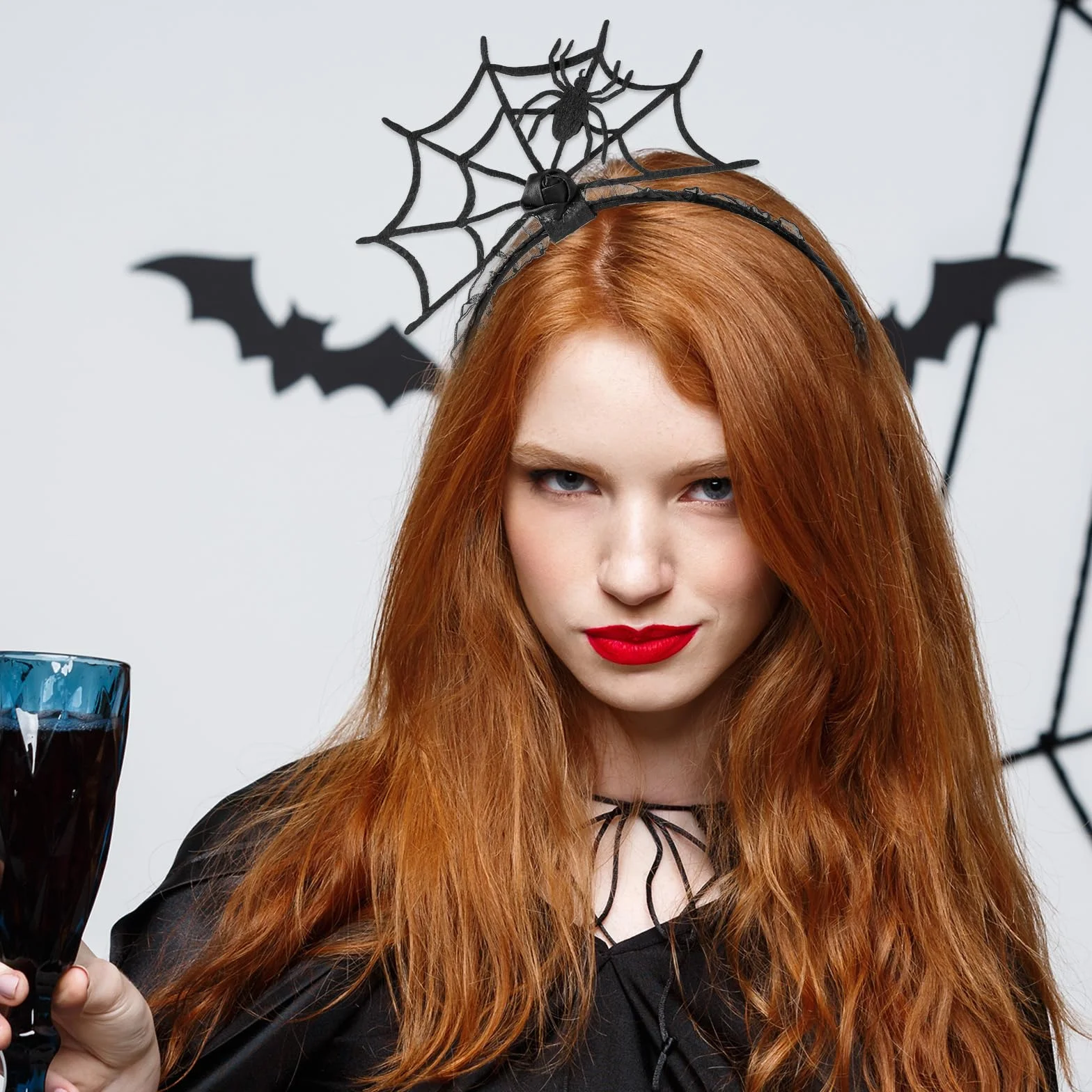 Opaska na głowę na Halloween, pajęczyna, obręcz do włosów, cosplay, maskarada, pająk, fascynator, nakrycie głowy, pająk, akcesoria do włosów dla kobiet, Halloween, impreza, cosplay, maskarada,